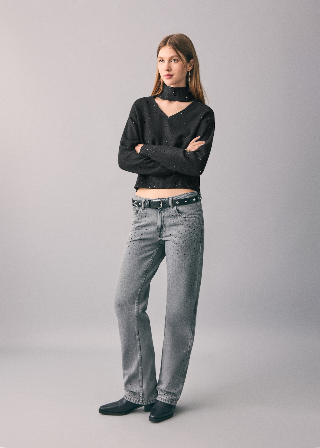 Knit paillette sweater