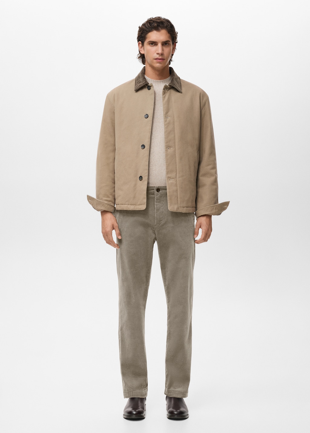 Corduroy slim-fit pants