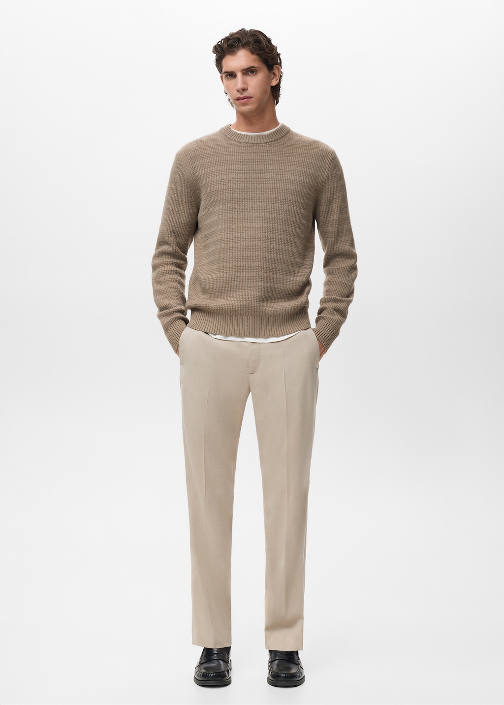 Structured knitted sweater