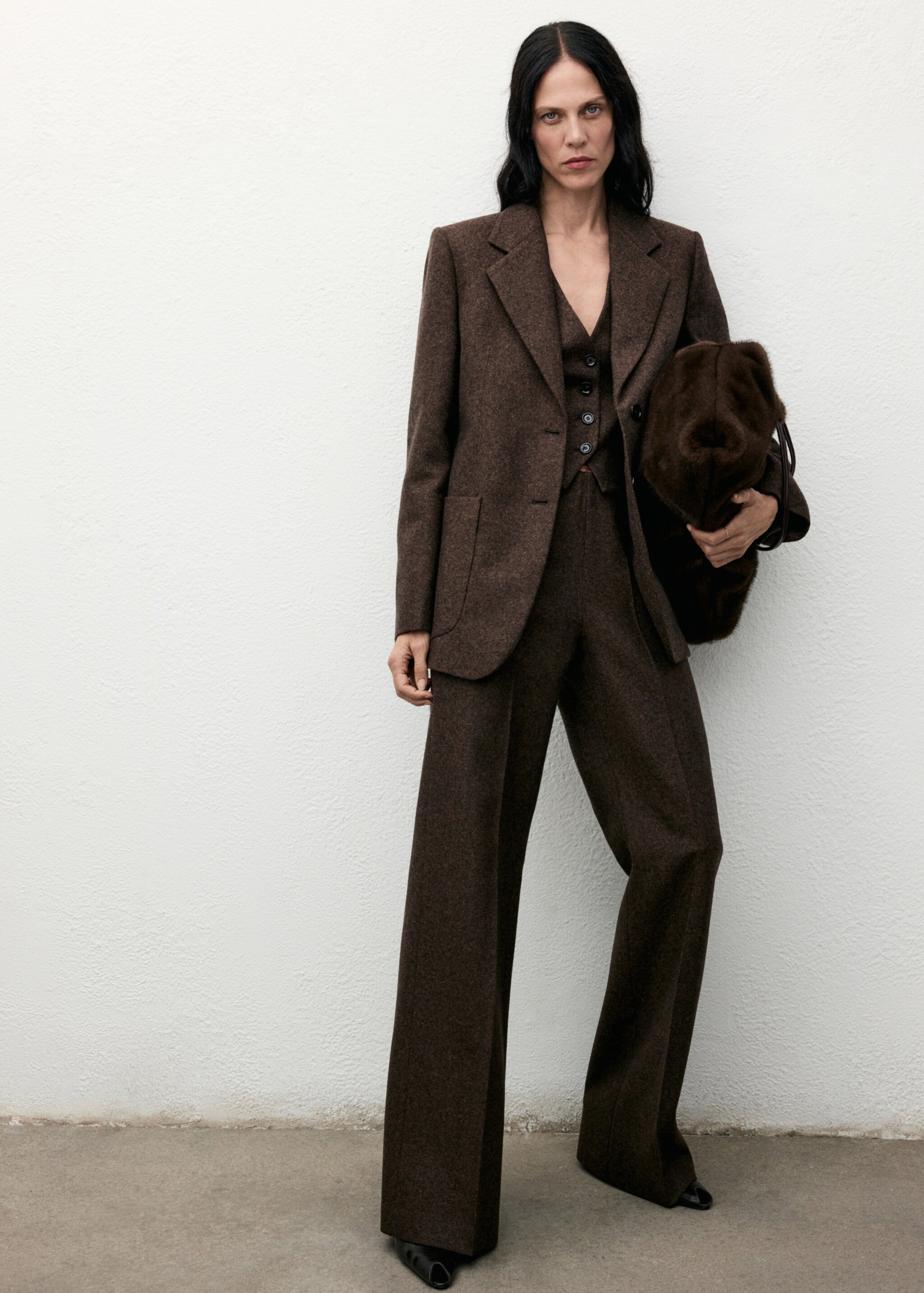 Speckled wool trousers - General plane, Brown. Ref: 17017914-00.
