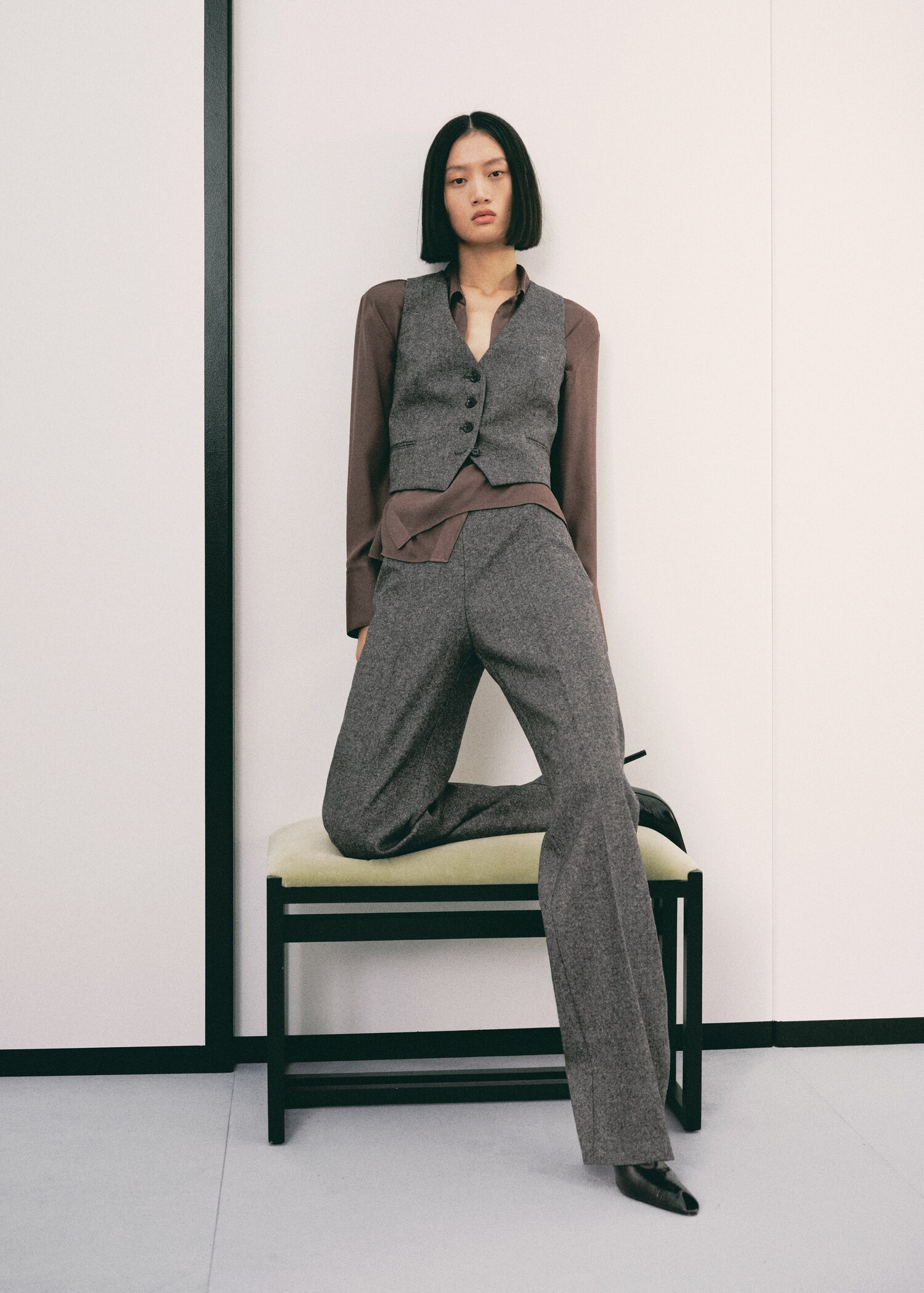 Speckled wool trousers - General plane