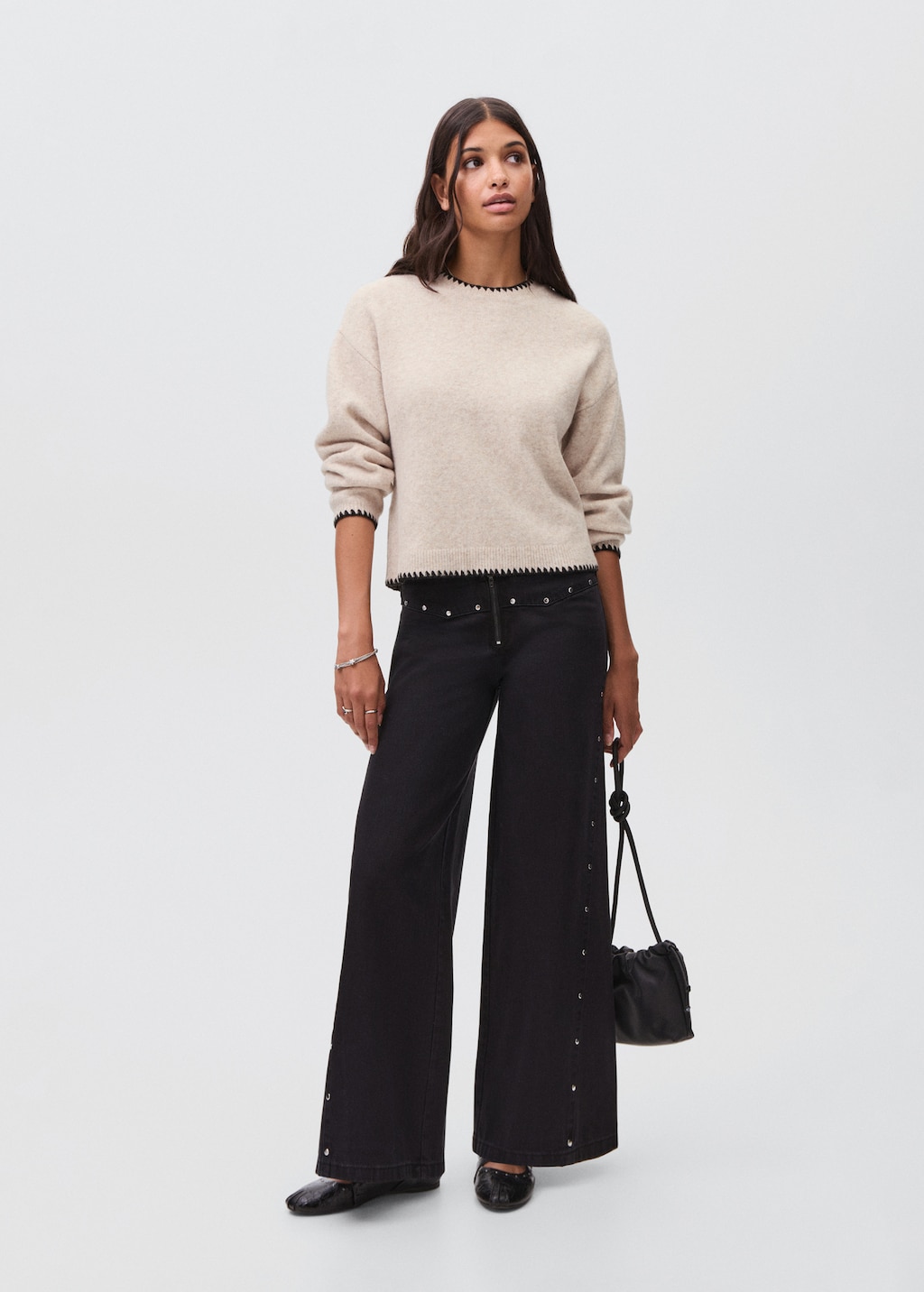 Knit embroidered sweater