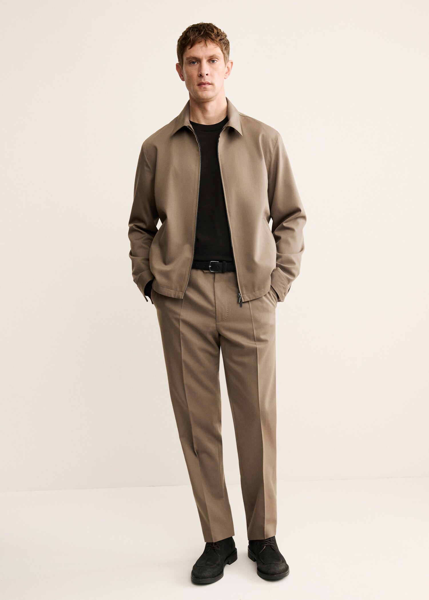 100% virgin wool pleated trousers - General plane