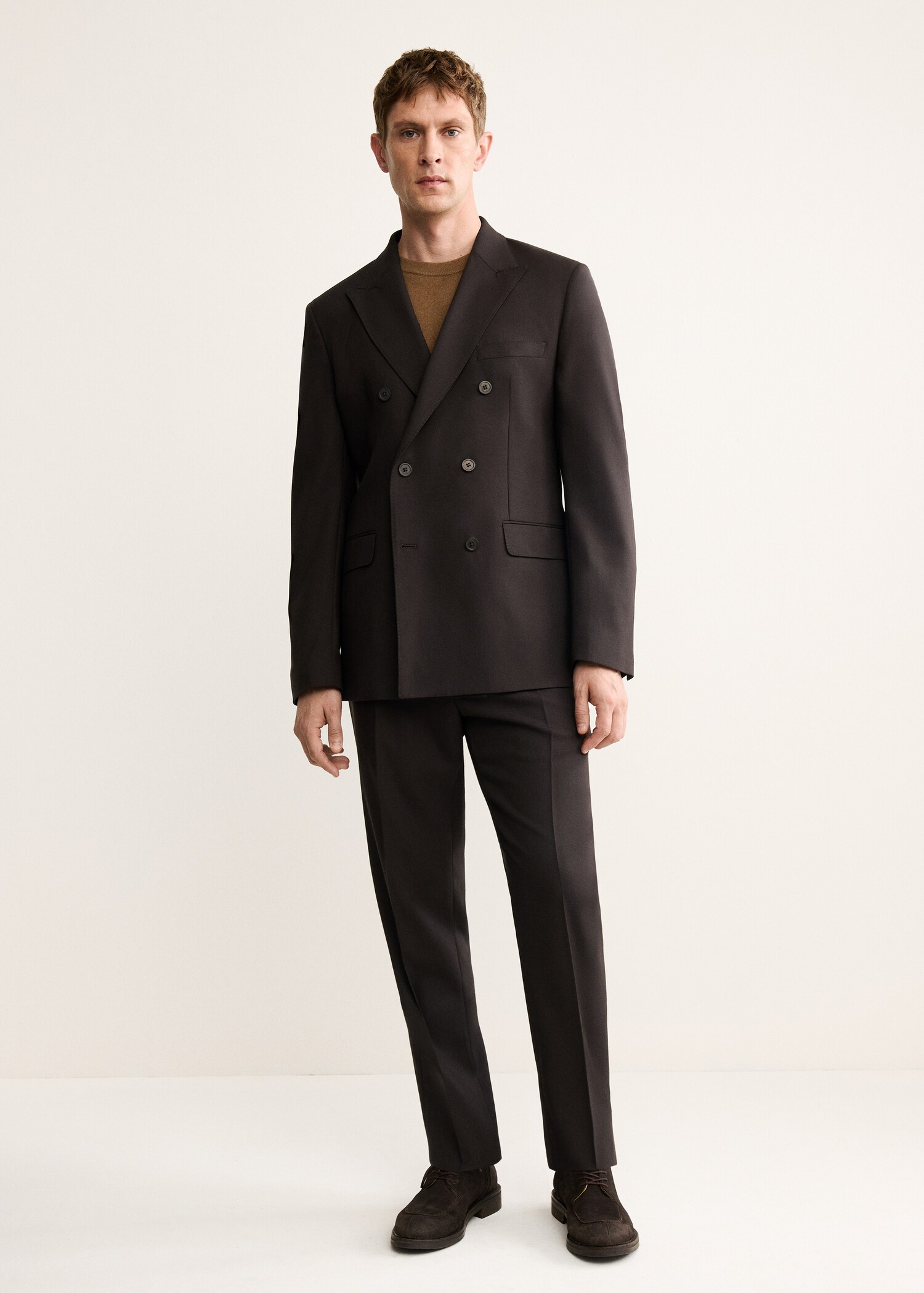 100% Italian virgin wool flannel suit trousers - General plane