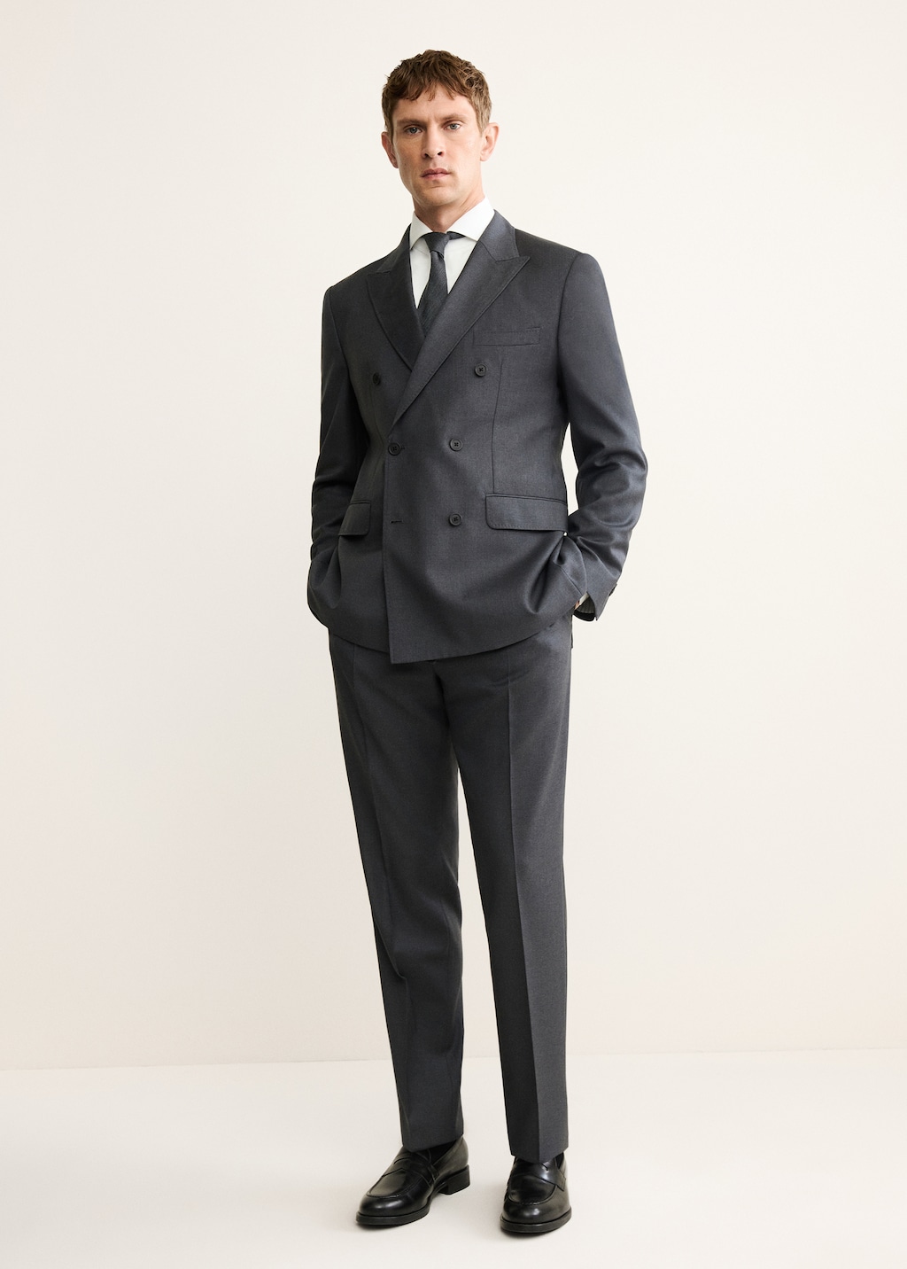 100% Italian virgin wool flannel suit pants