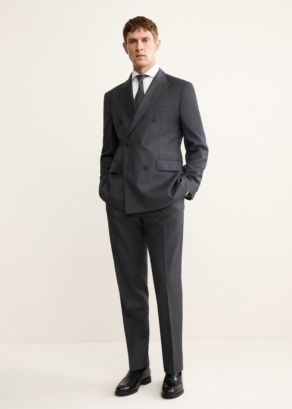 100% Italian virgin wool flannel suit pants