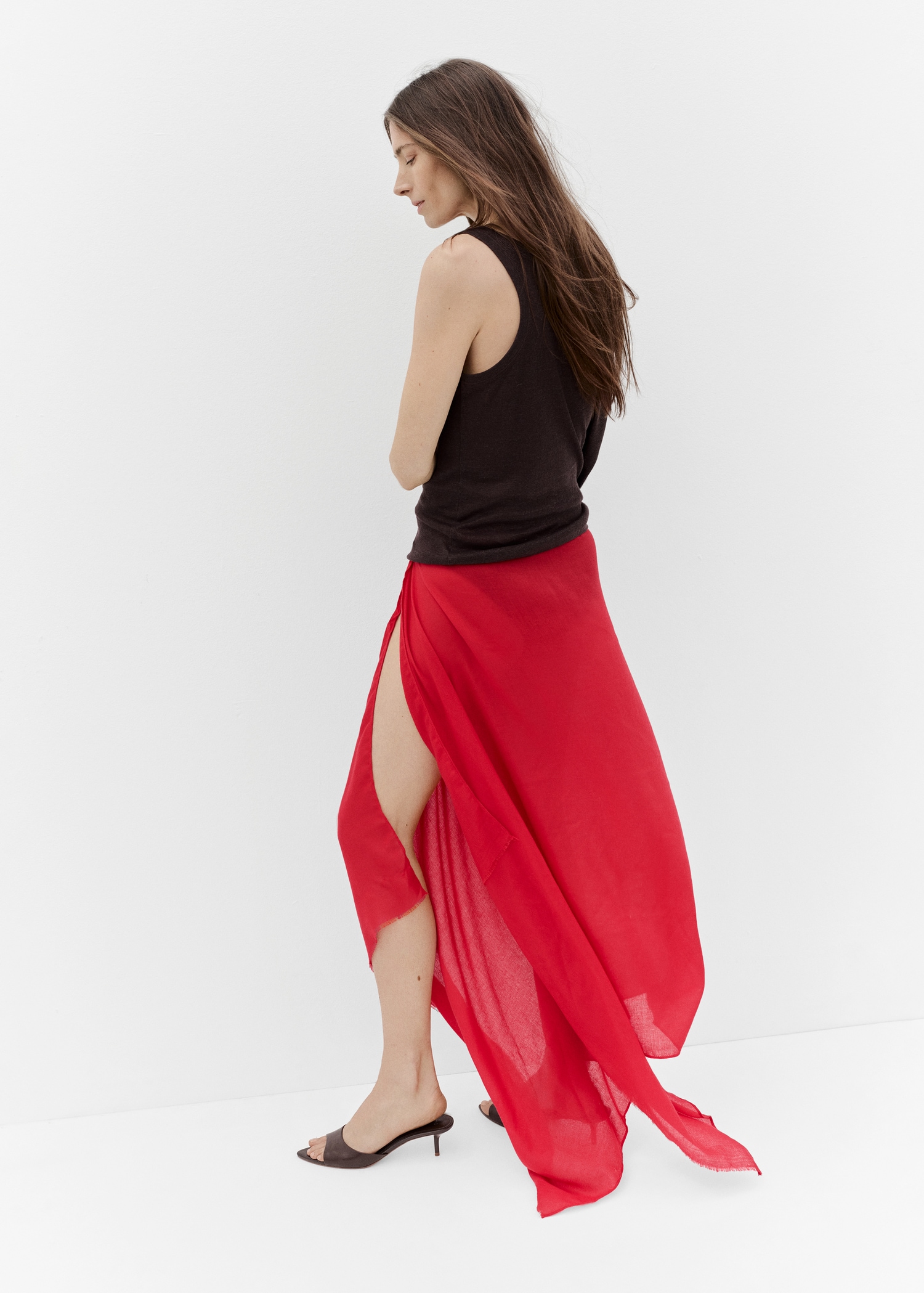 Sandali pelle tacco kitten Donna MANGO Italia - Main Image