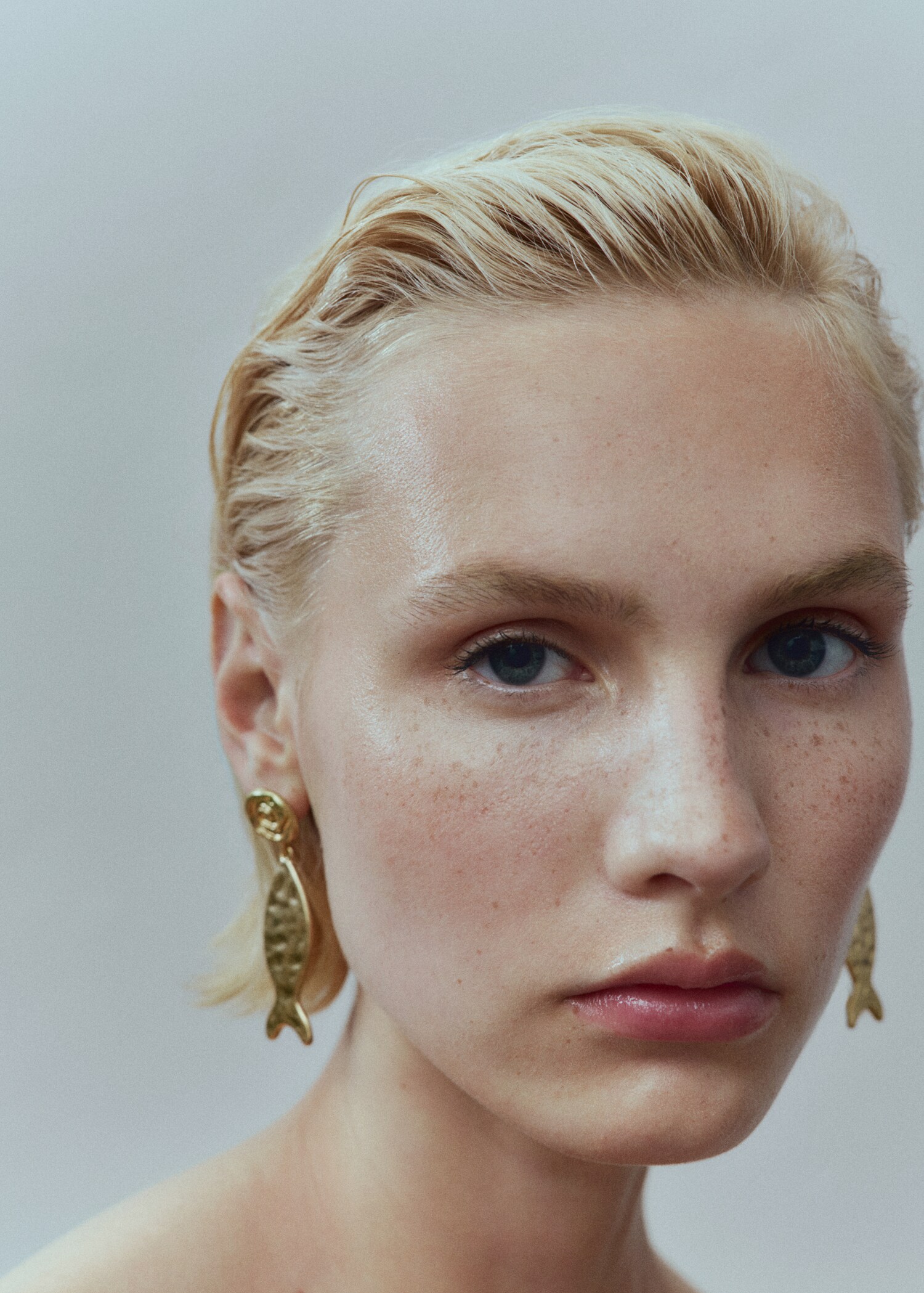 Textured fish earrings - General plane