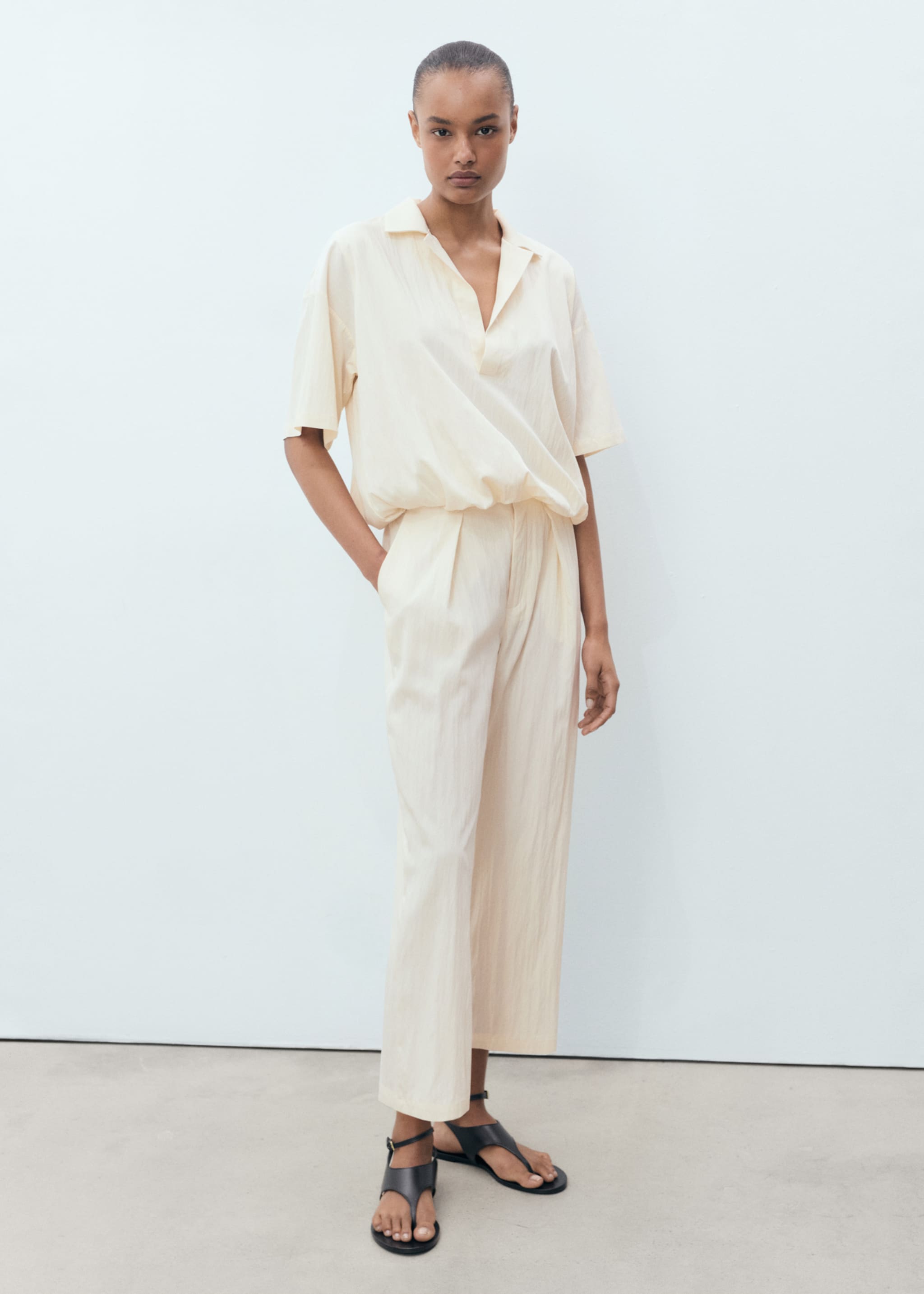 Crop poffende blouse - Overzichtstekening
