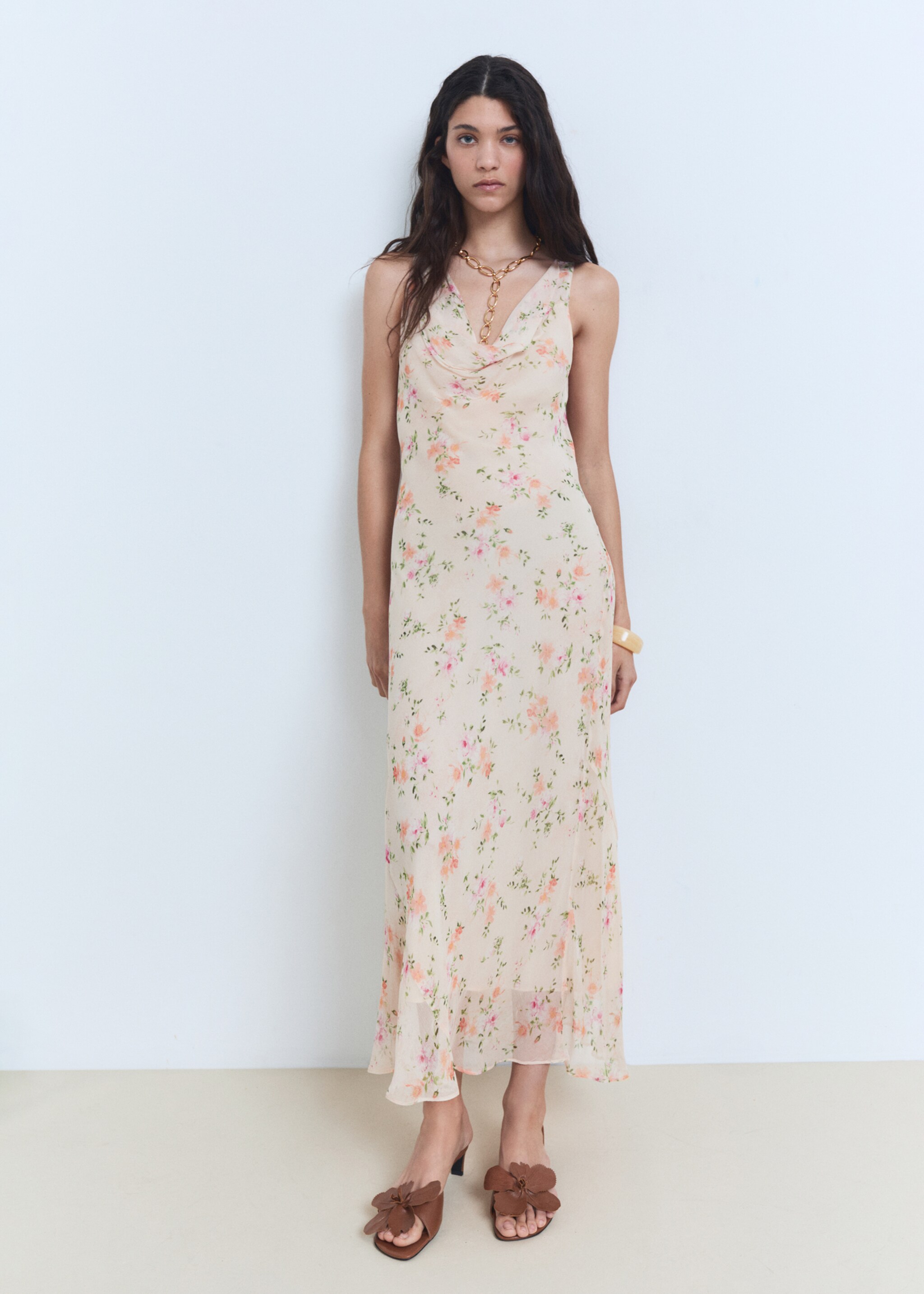 Draped floral dress - General plane