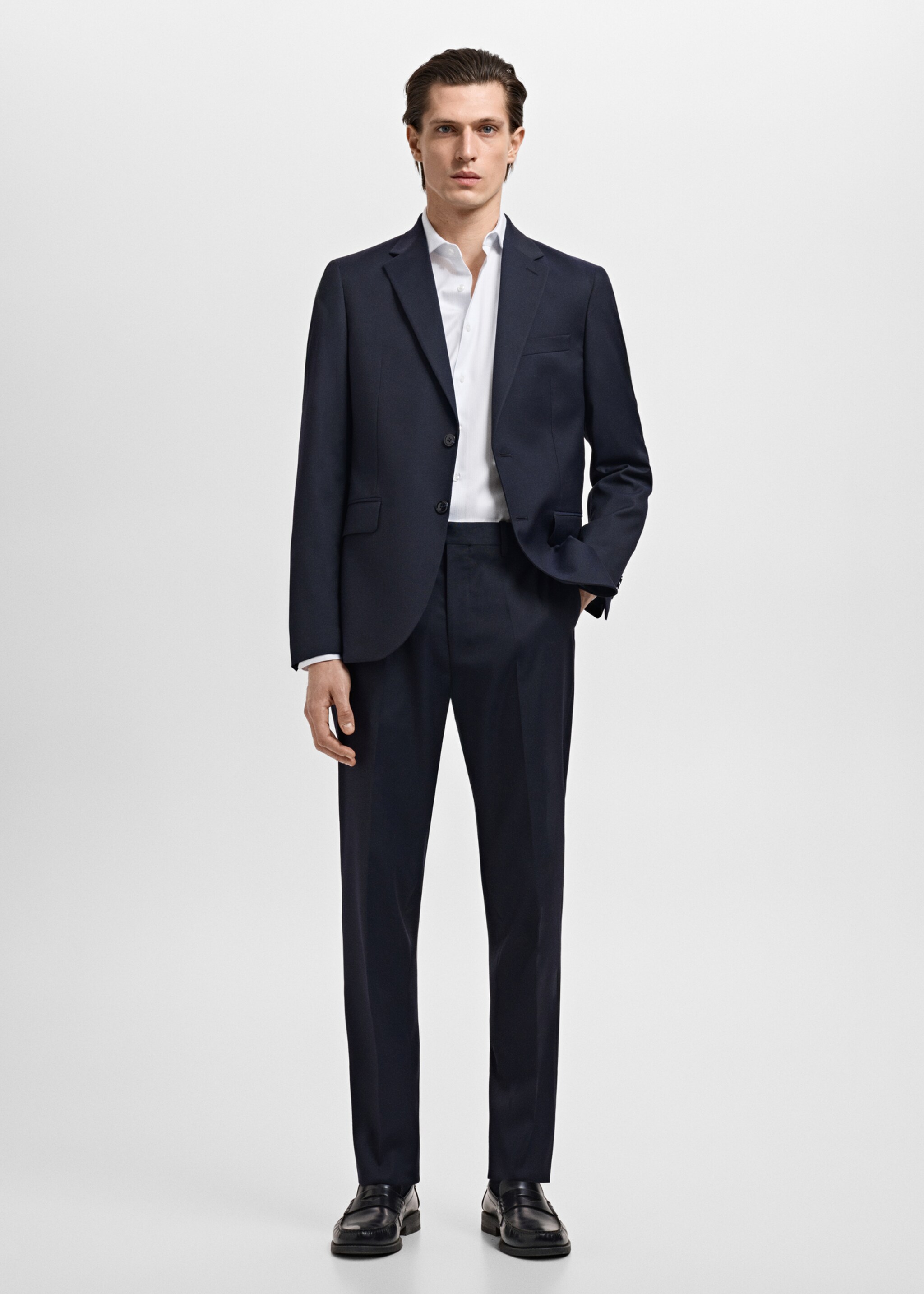 Slim fit cotton striped suit shirt - General plane