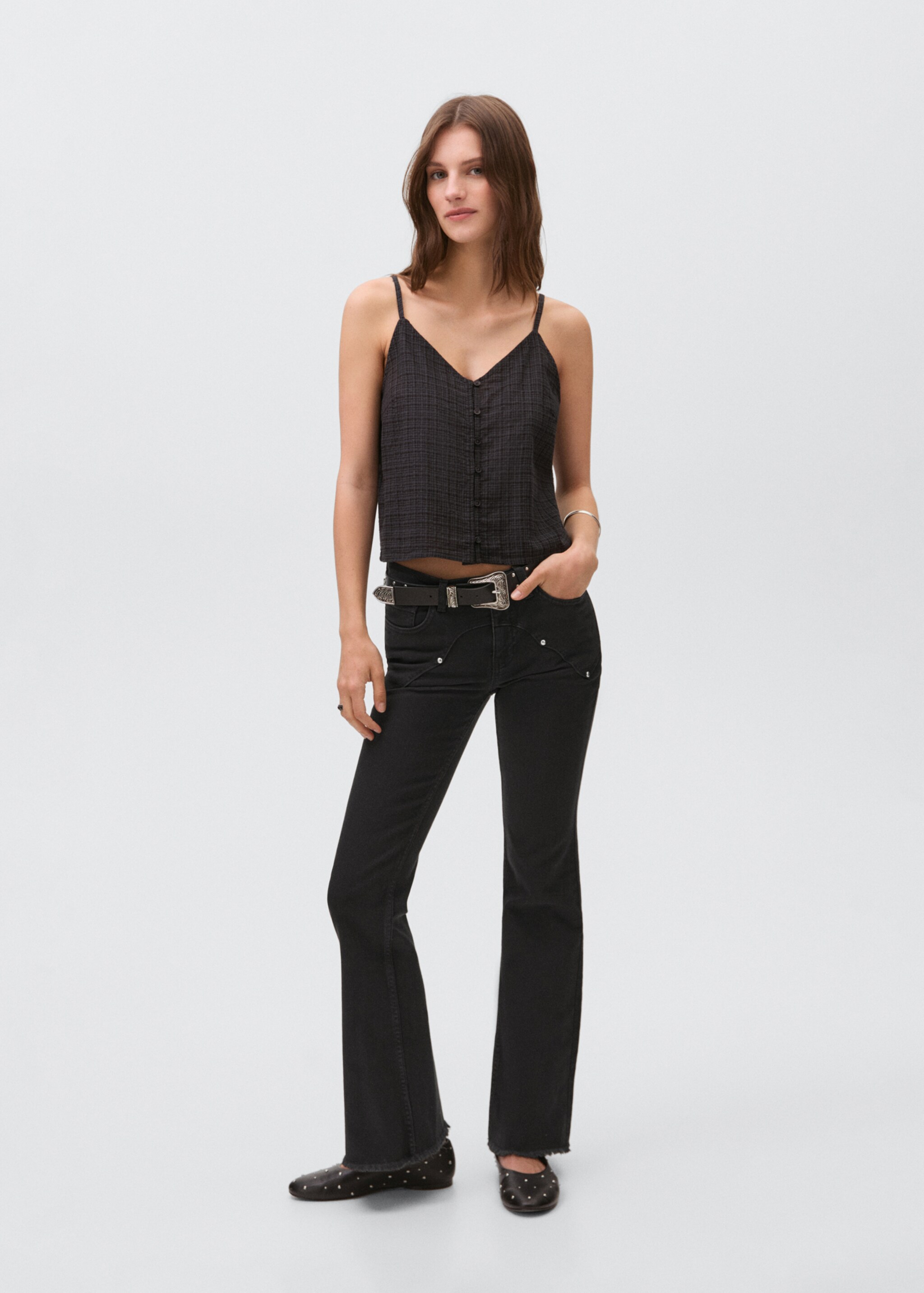 Flared jeans with studs - General plane