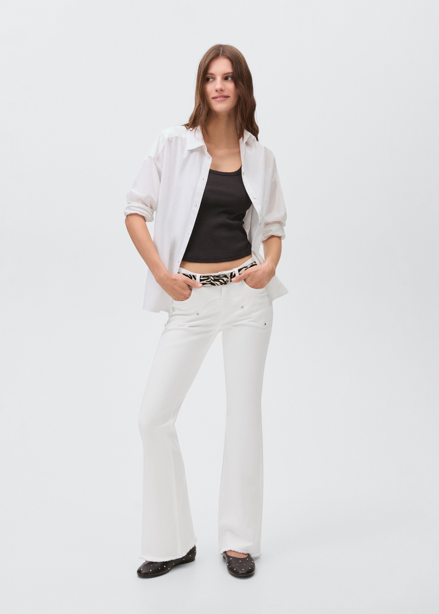 Flared jeans with studs - General plane