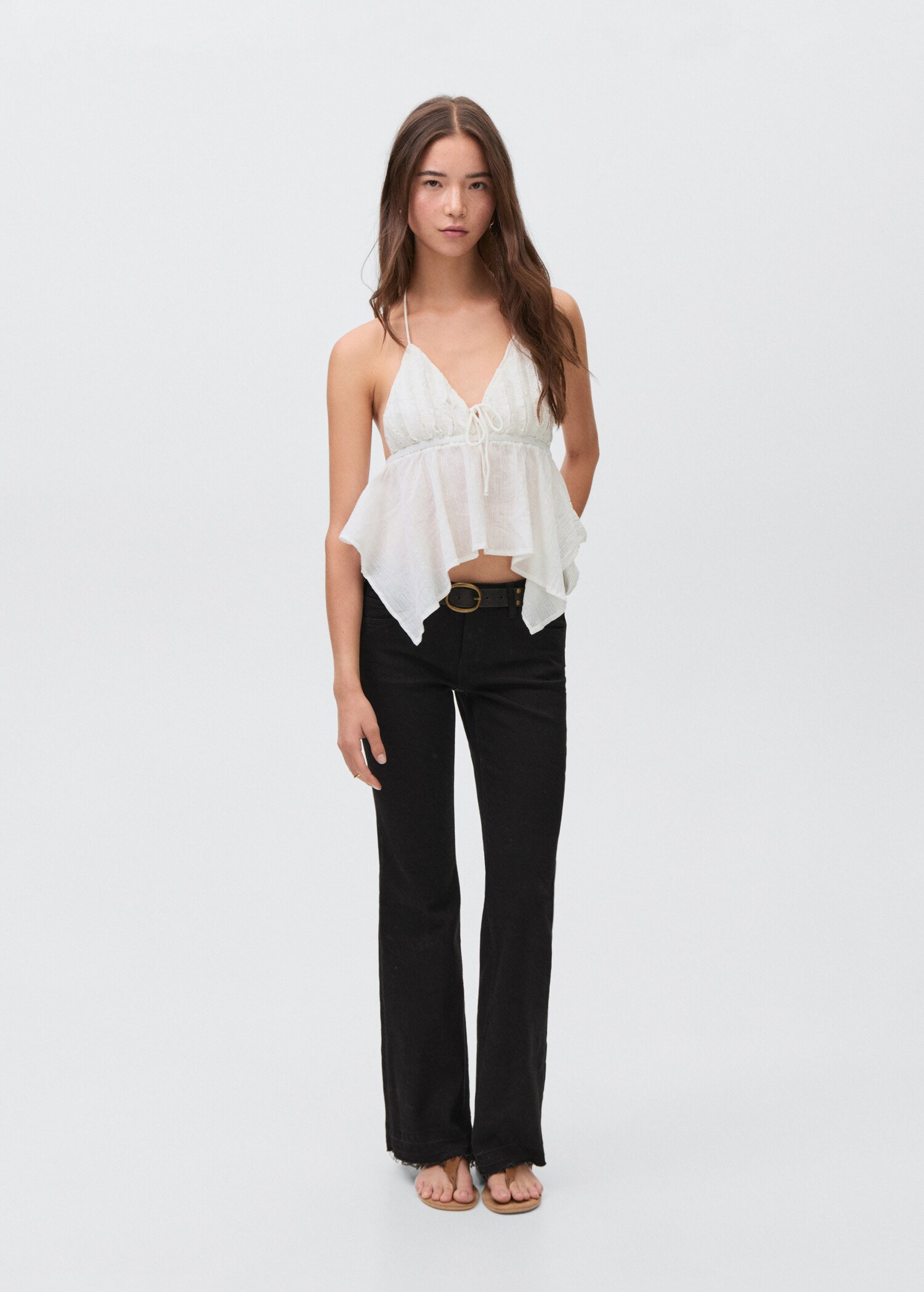Low-waist flared jeans - General plane
