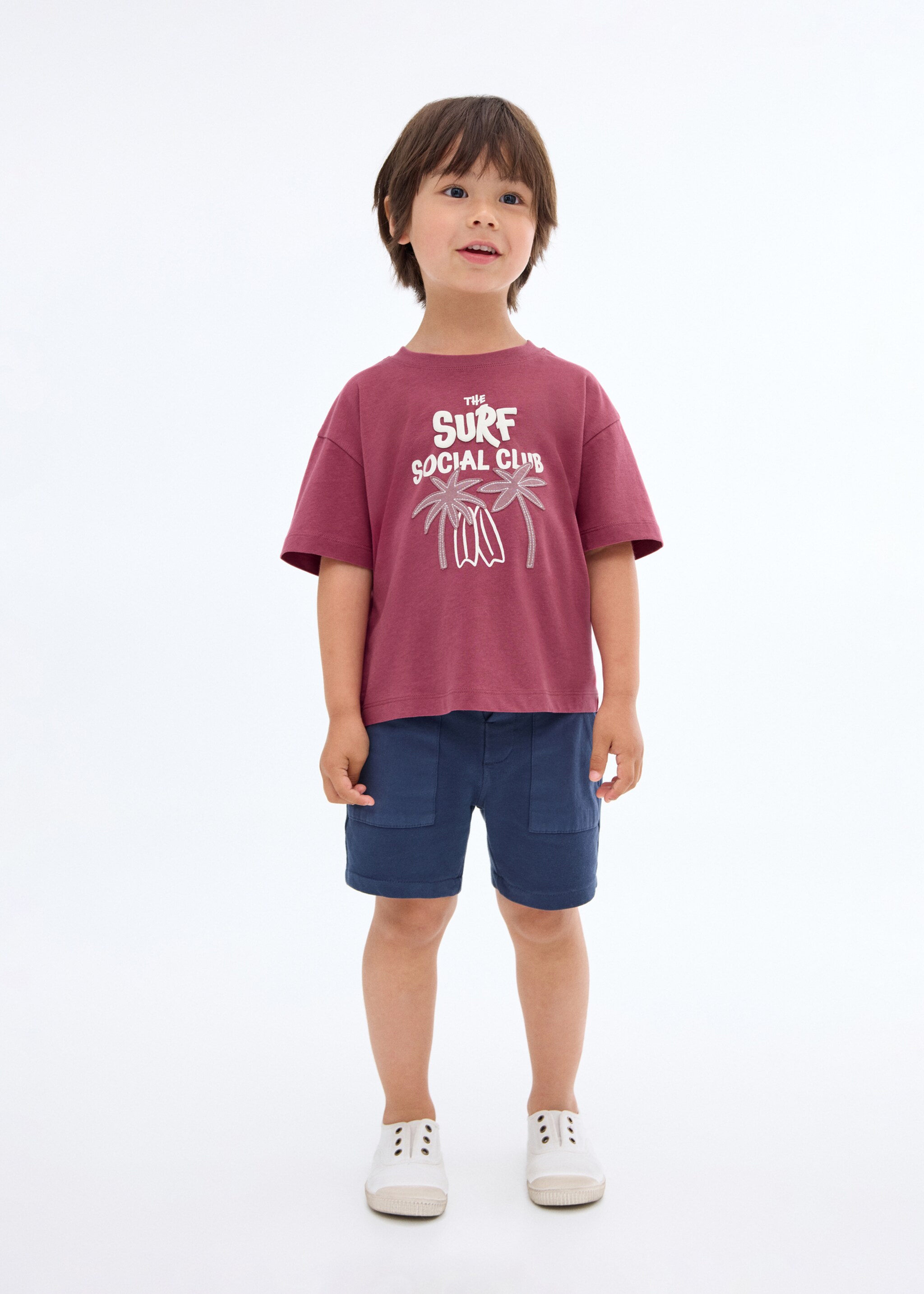 Embroidered detail print t-shirt - General plane