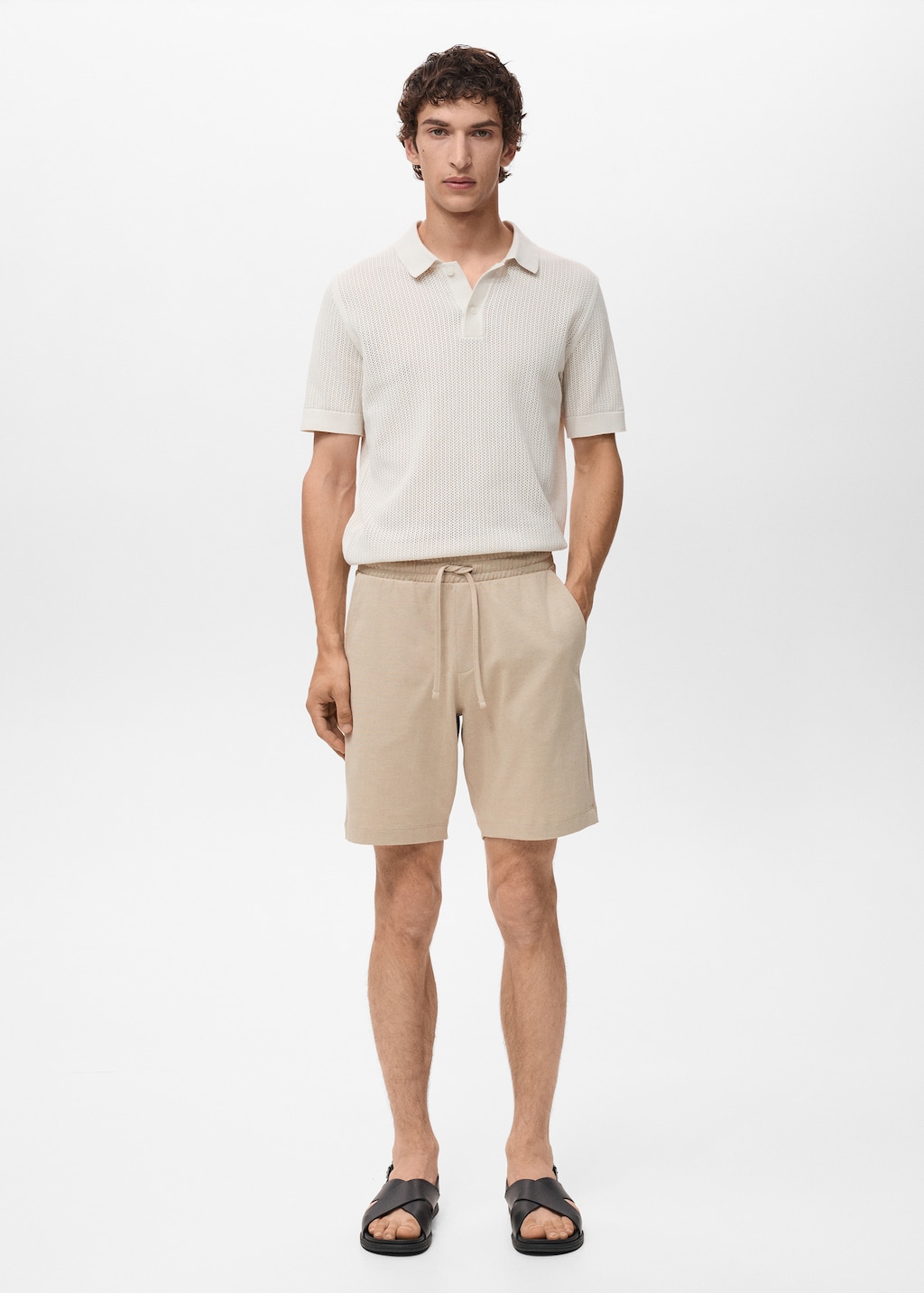 100% cotton bermuda shorts with drawstring