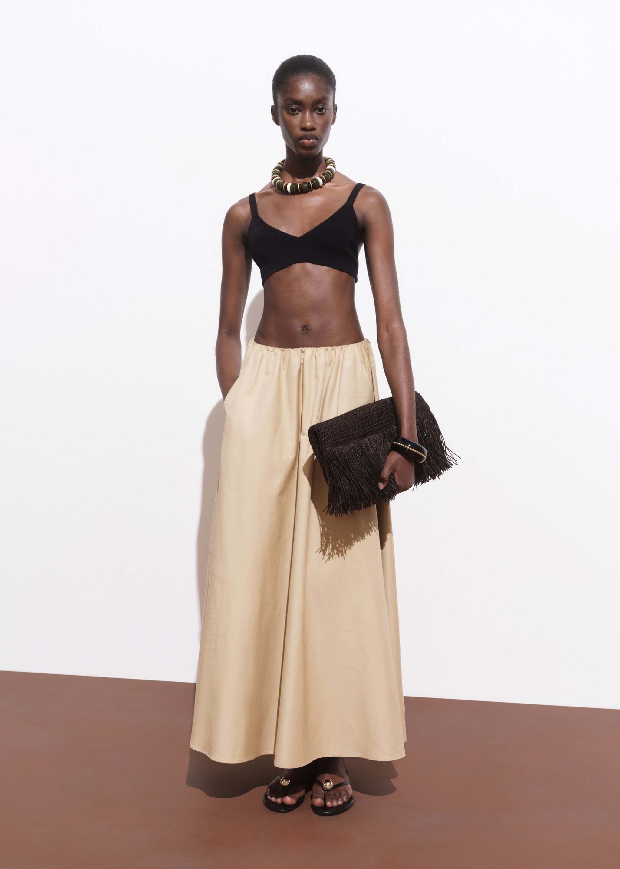Flared cotton skirt - General plane