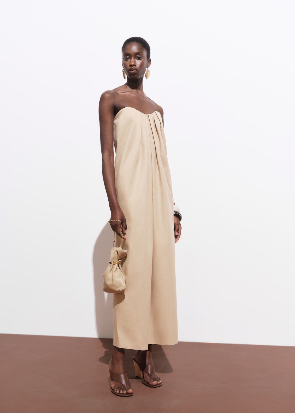 Mango Long dress with sweetheart neckline