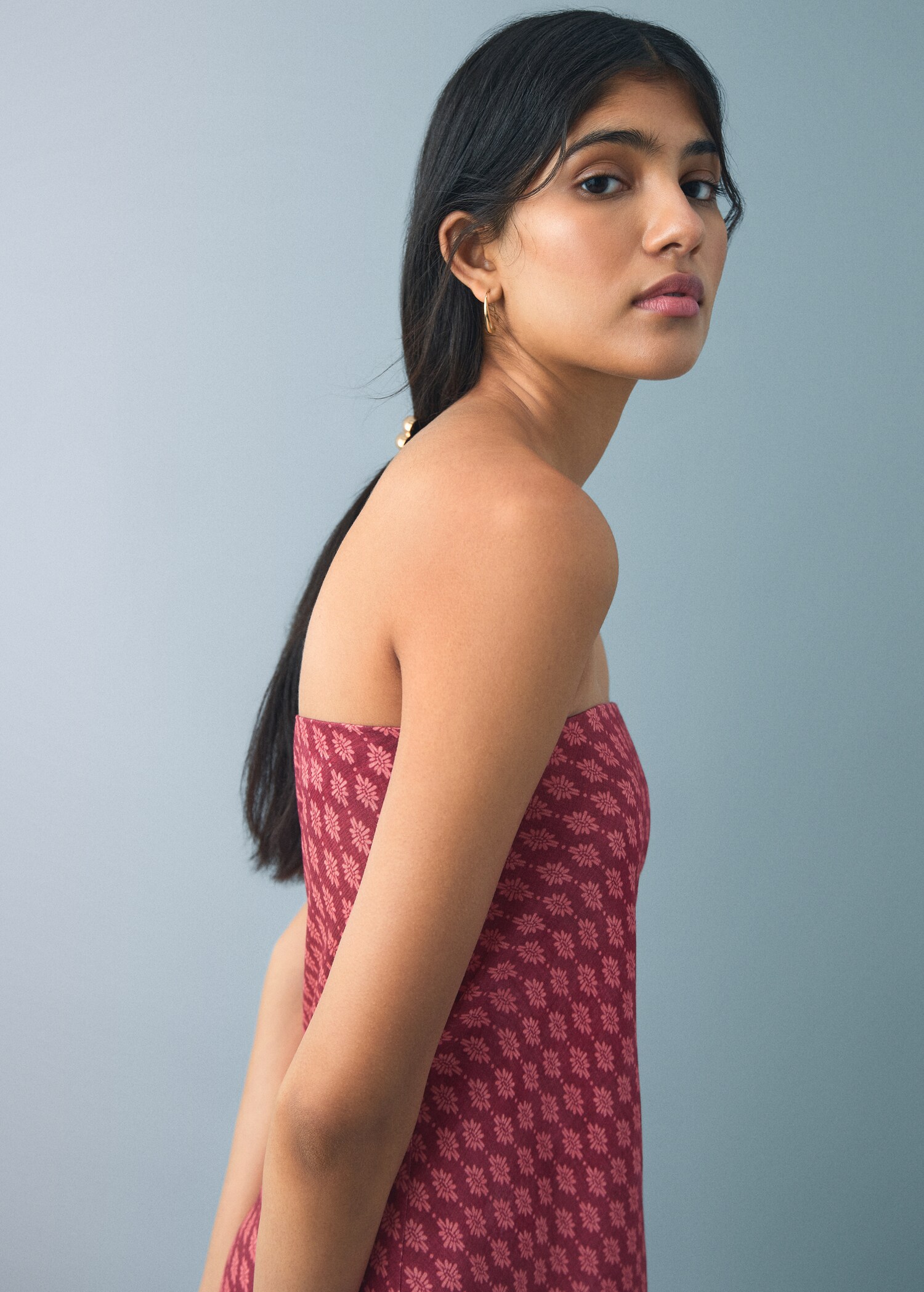 Flowy printed dress - General plane