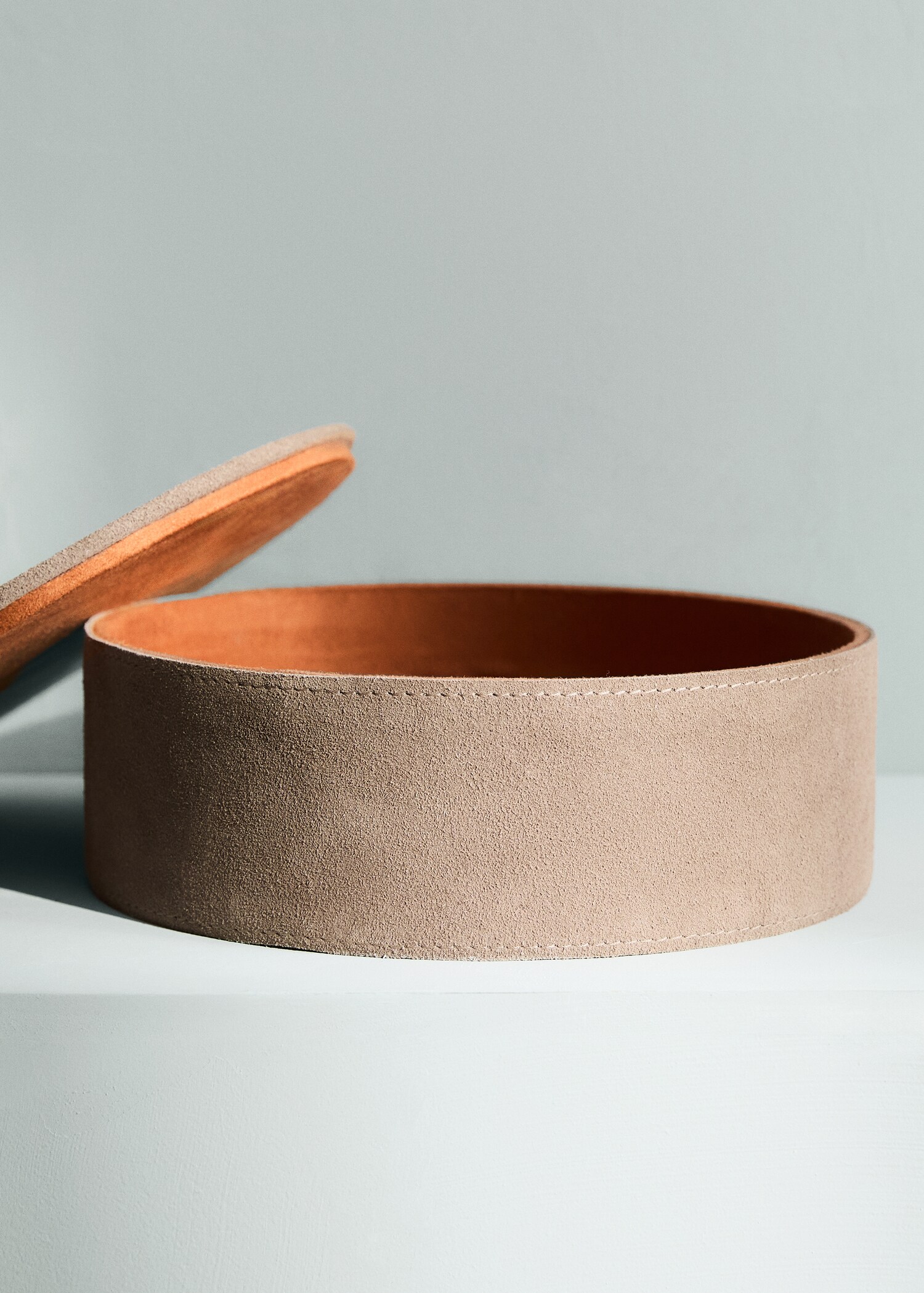 Caja redonda piel bicolor grande - Plano general