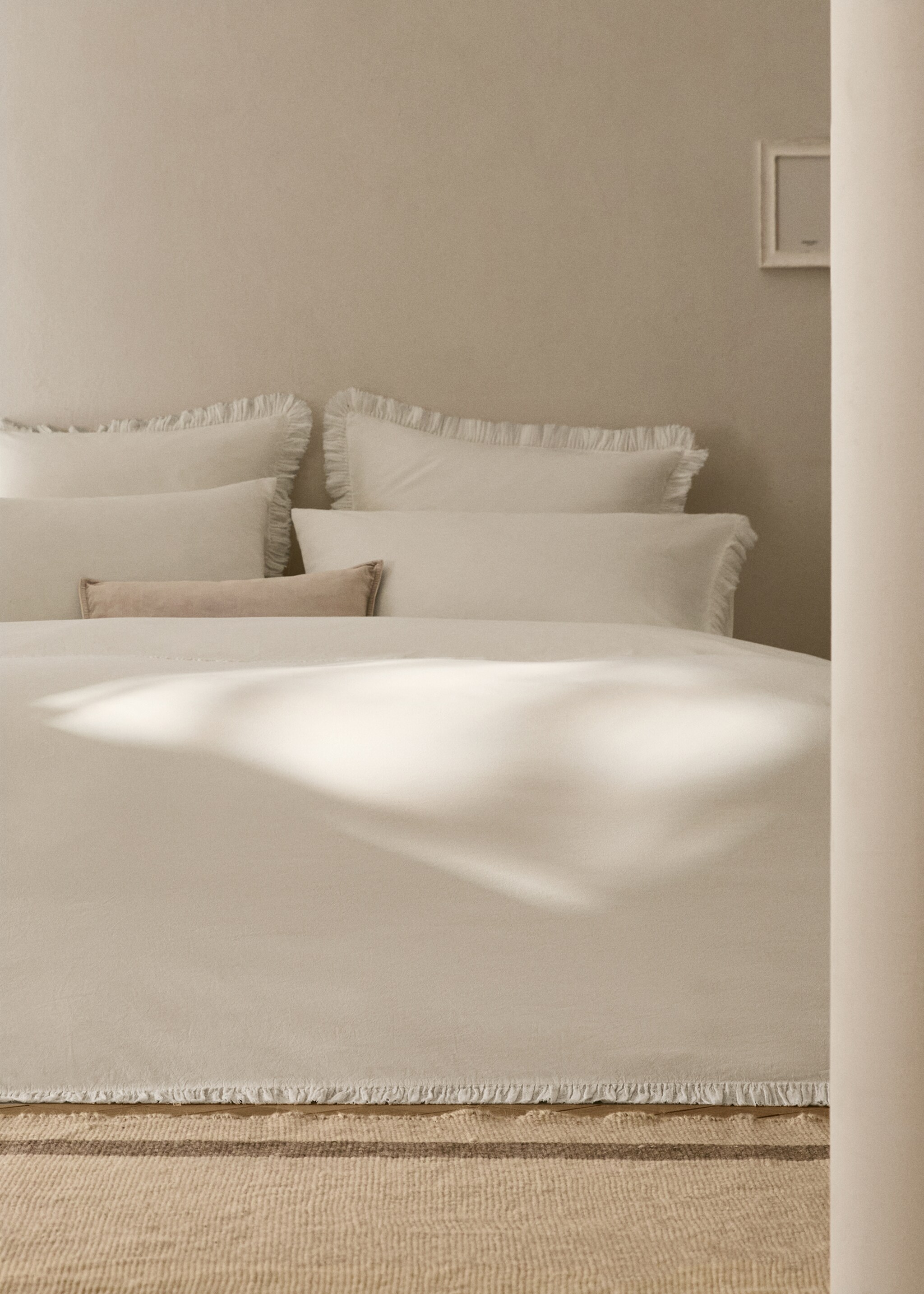 Funda nórdica algodón percal volante gasa cama 90 cm - Plano general