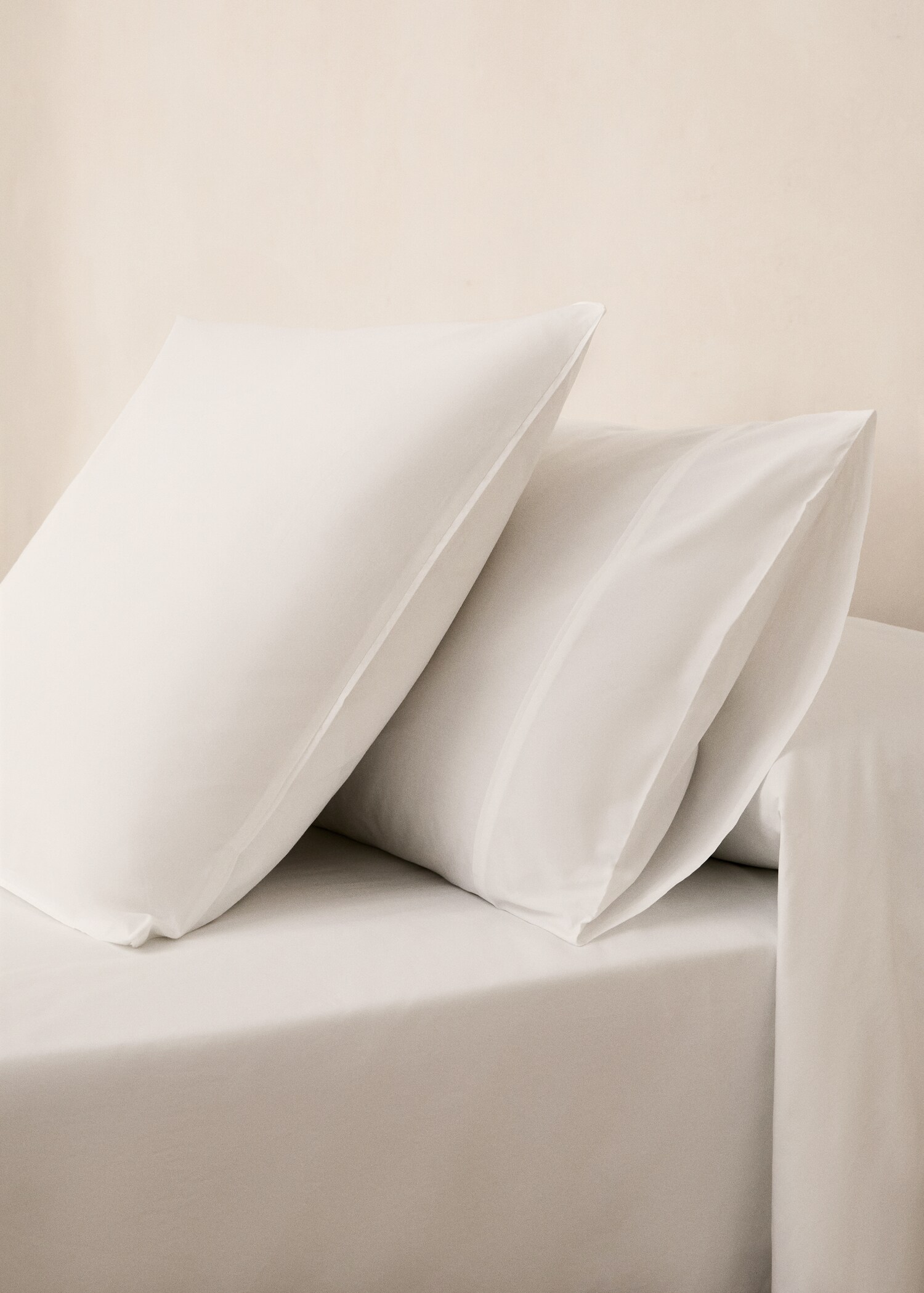 300-thread count cotton percale pillowcase 45x110 cm - General plane