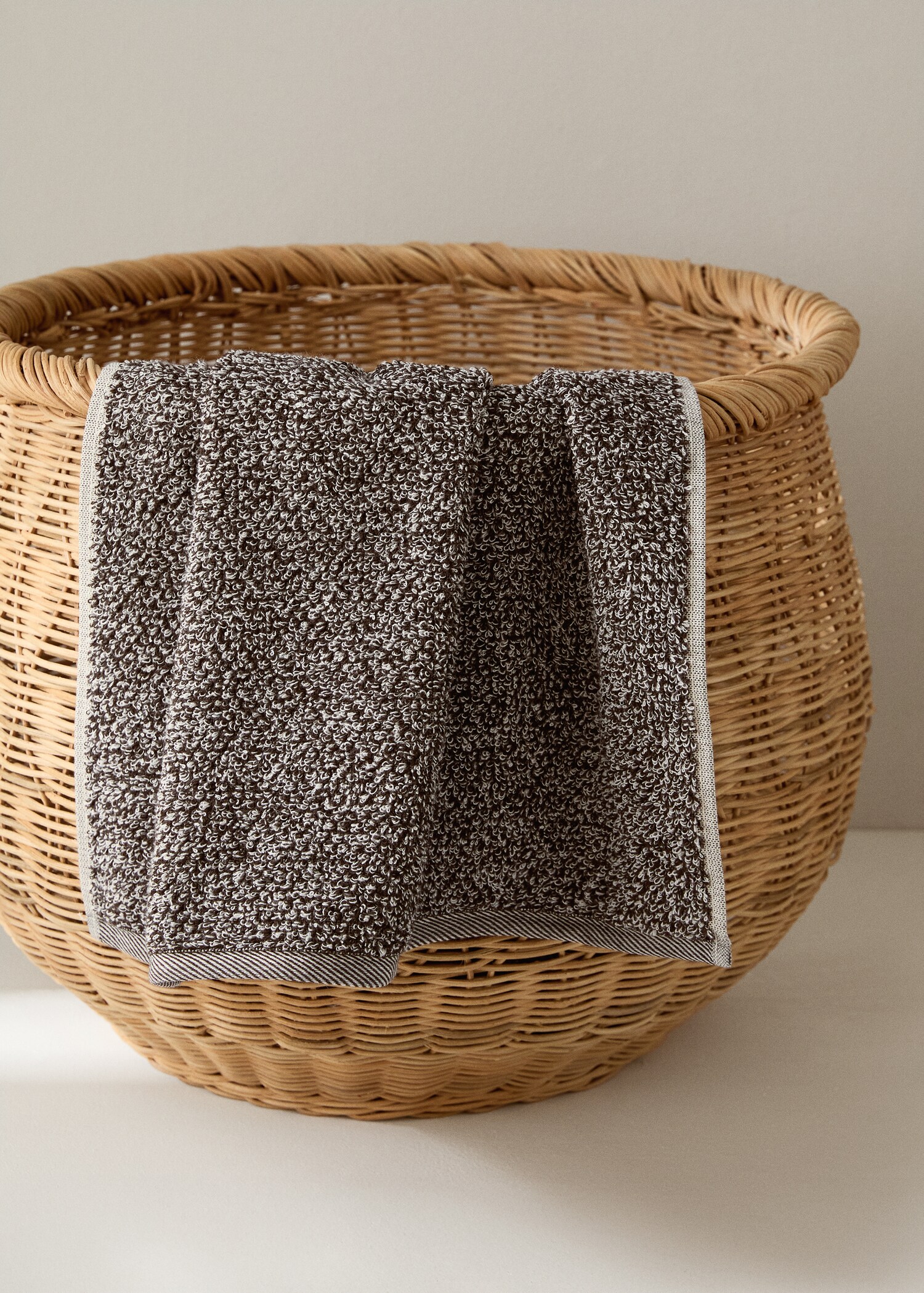 Two-tone melange cotton hand towel - General plane
