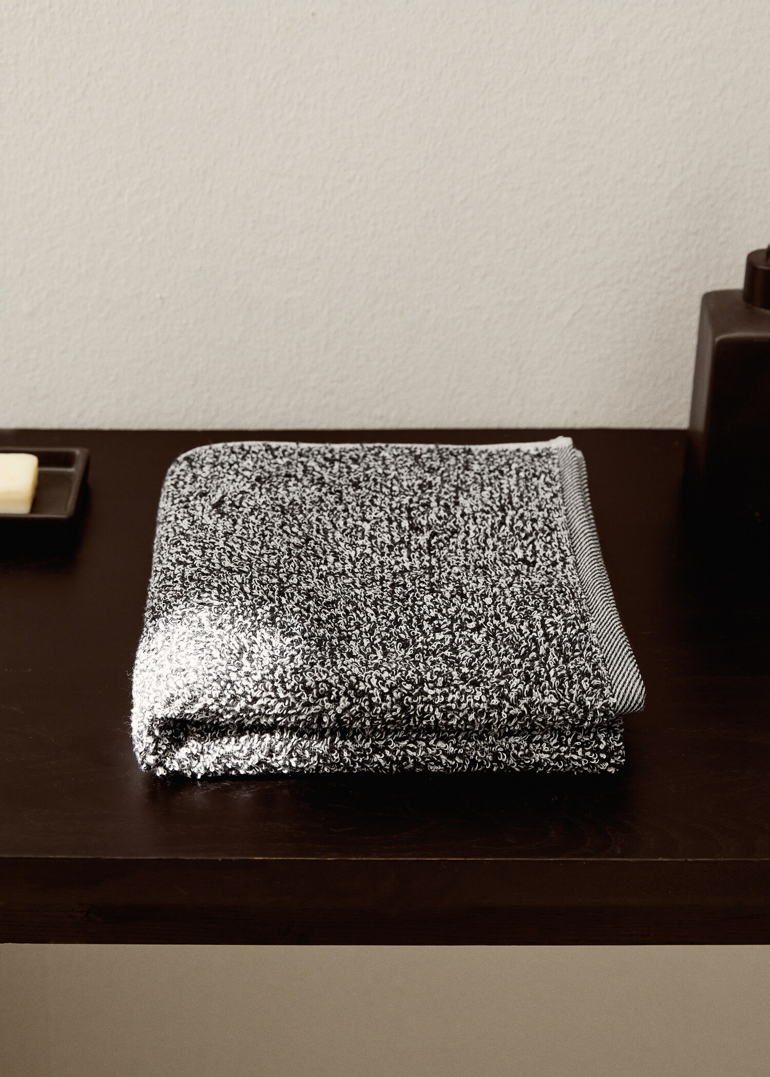 Two-tone melange cotton hand towel - General plane