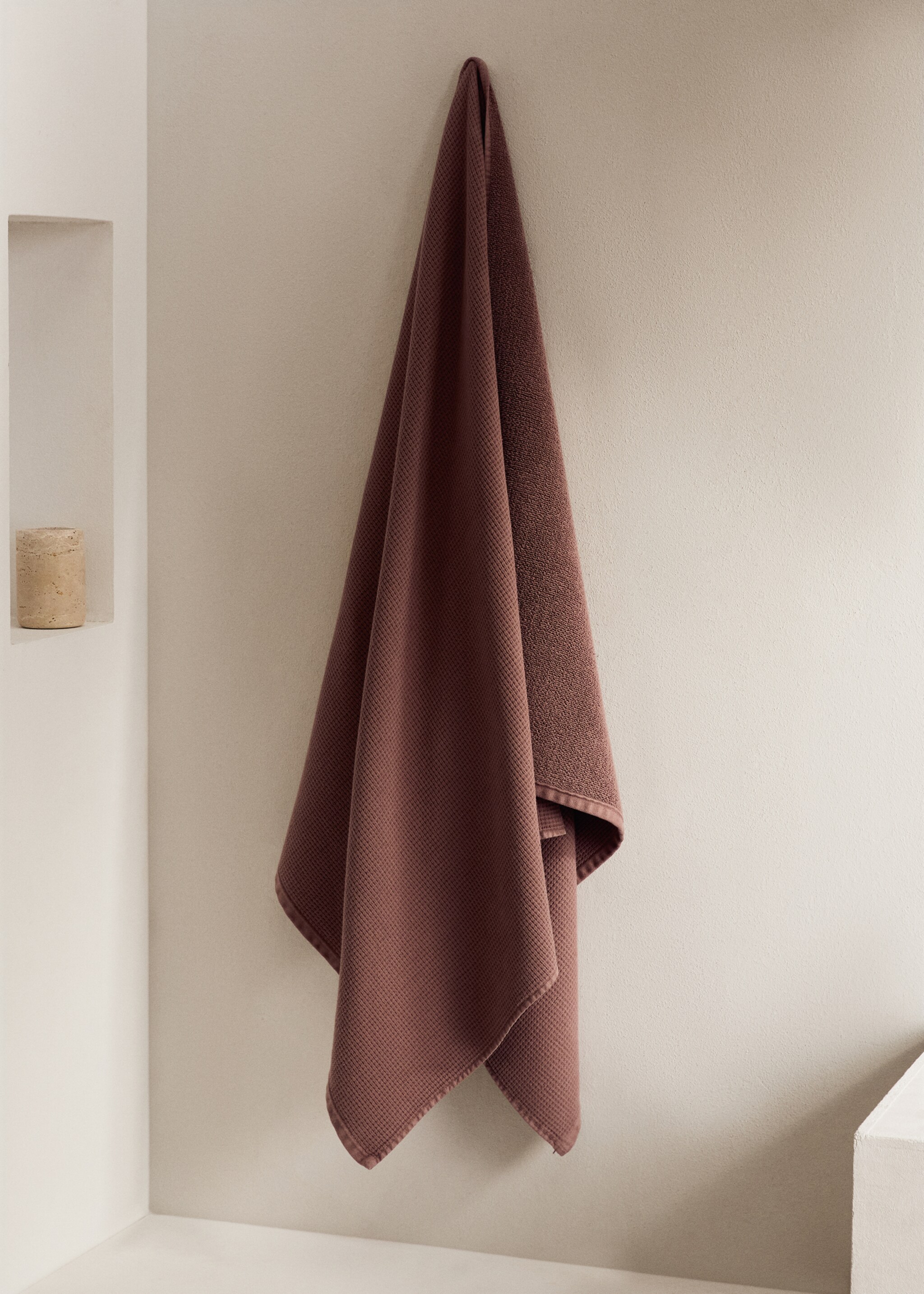 Reversible cotton bath towel - General plane, Russet. Ref: 17021601-00.