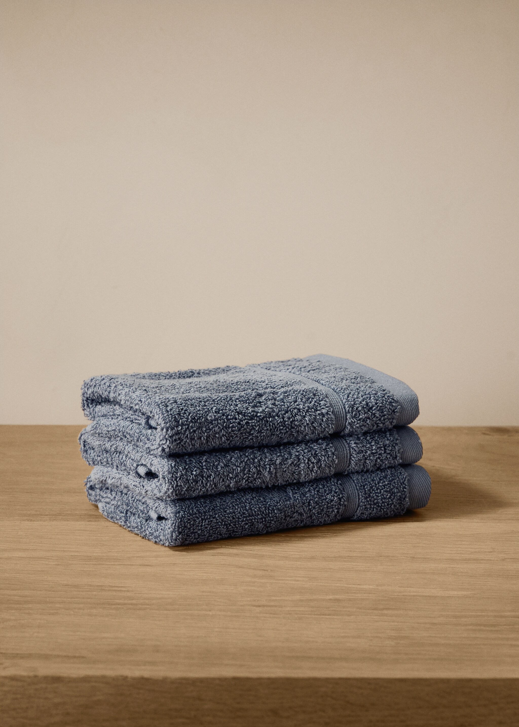 Pack of 3 cotton terry towels - General plane, Blue. Ref: 17021609-00.