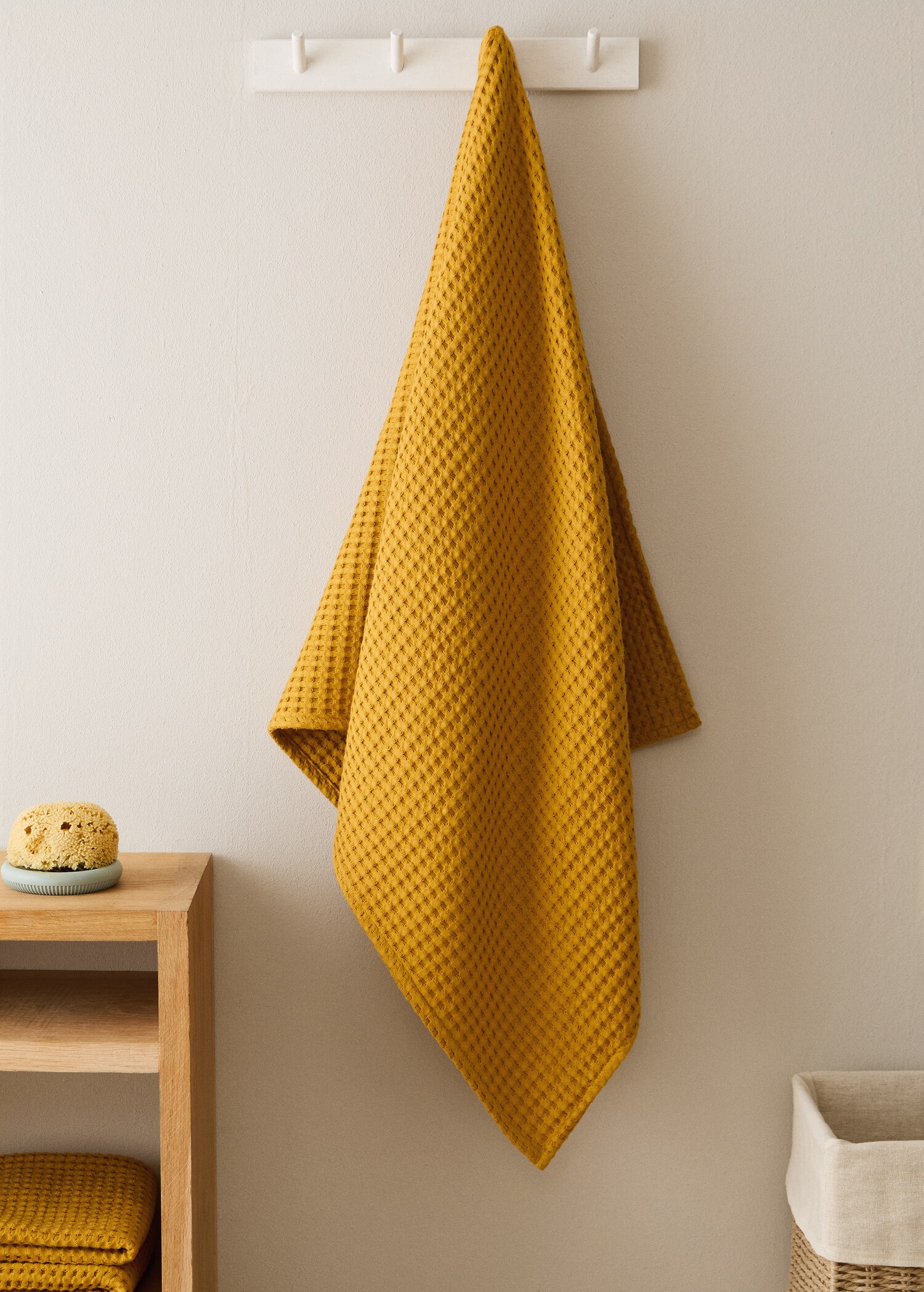 Children's waffle cotton shower towel - General plane