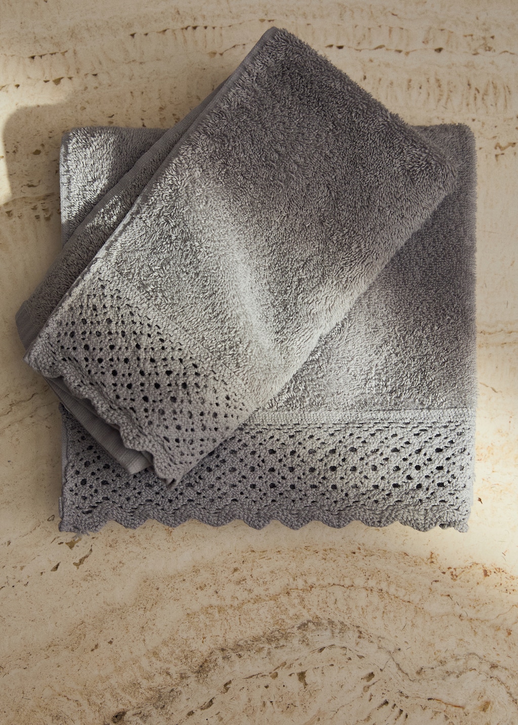 100% cotton lace washbasin towel