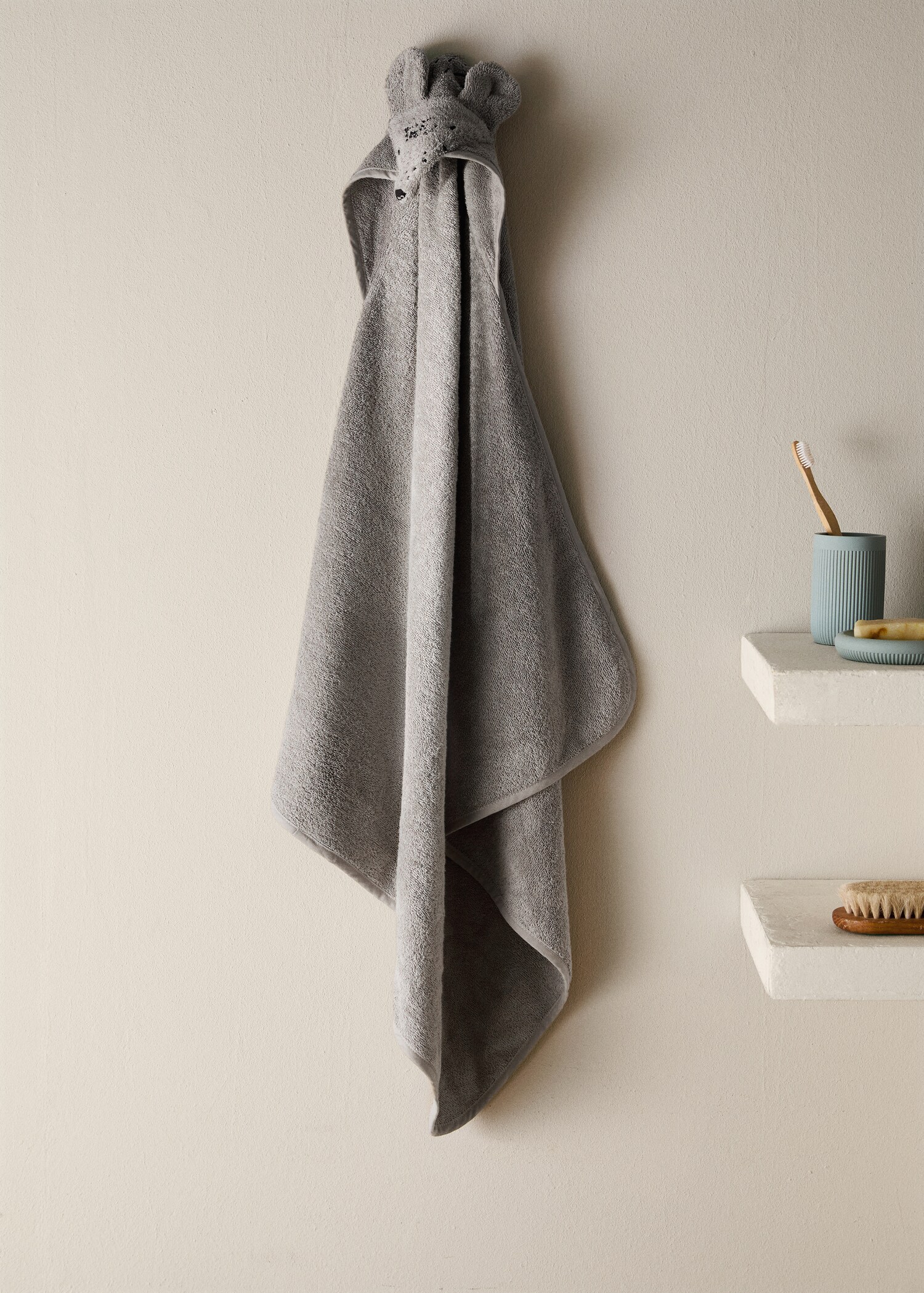 Cape de bain enfant avec capuche souris - Plan général