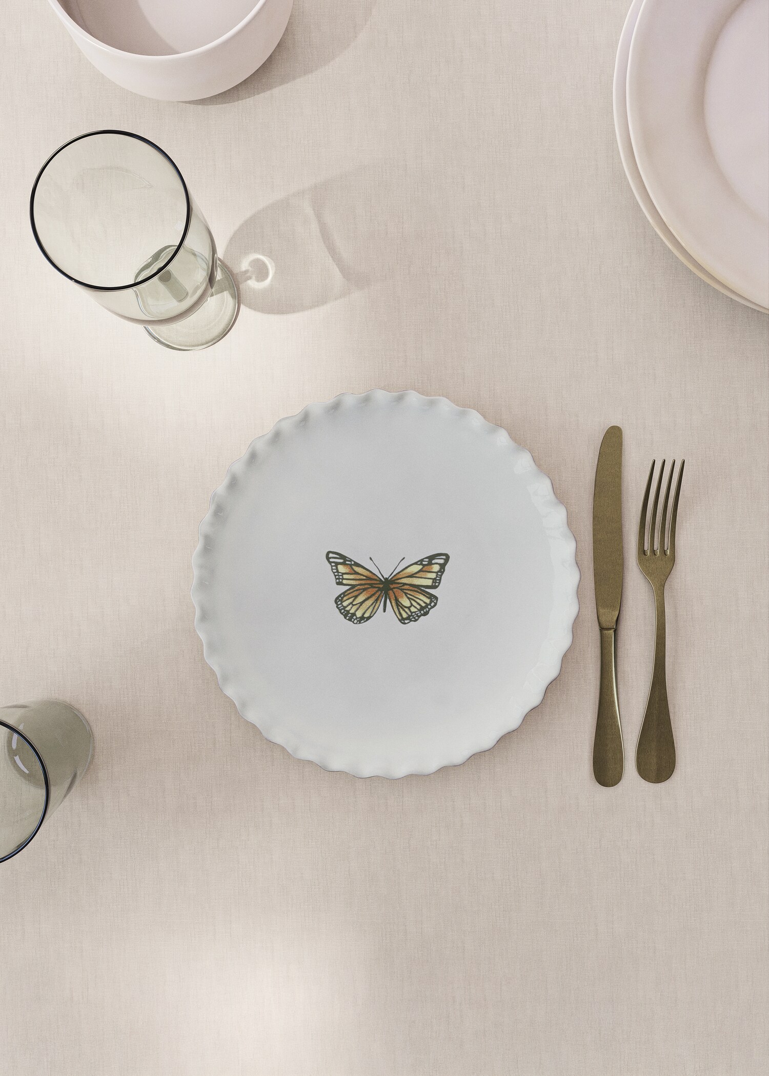 Stoneware dessert plate with pattern - Загальний план