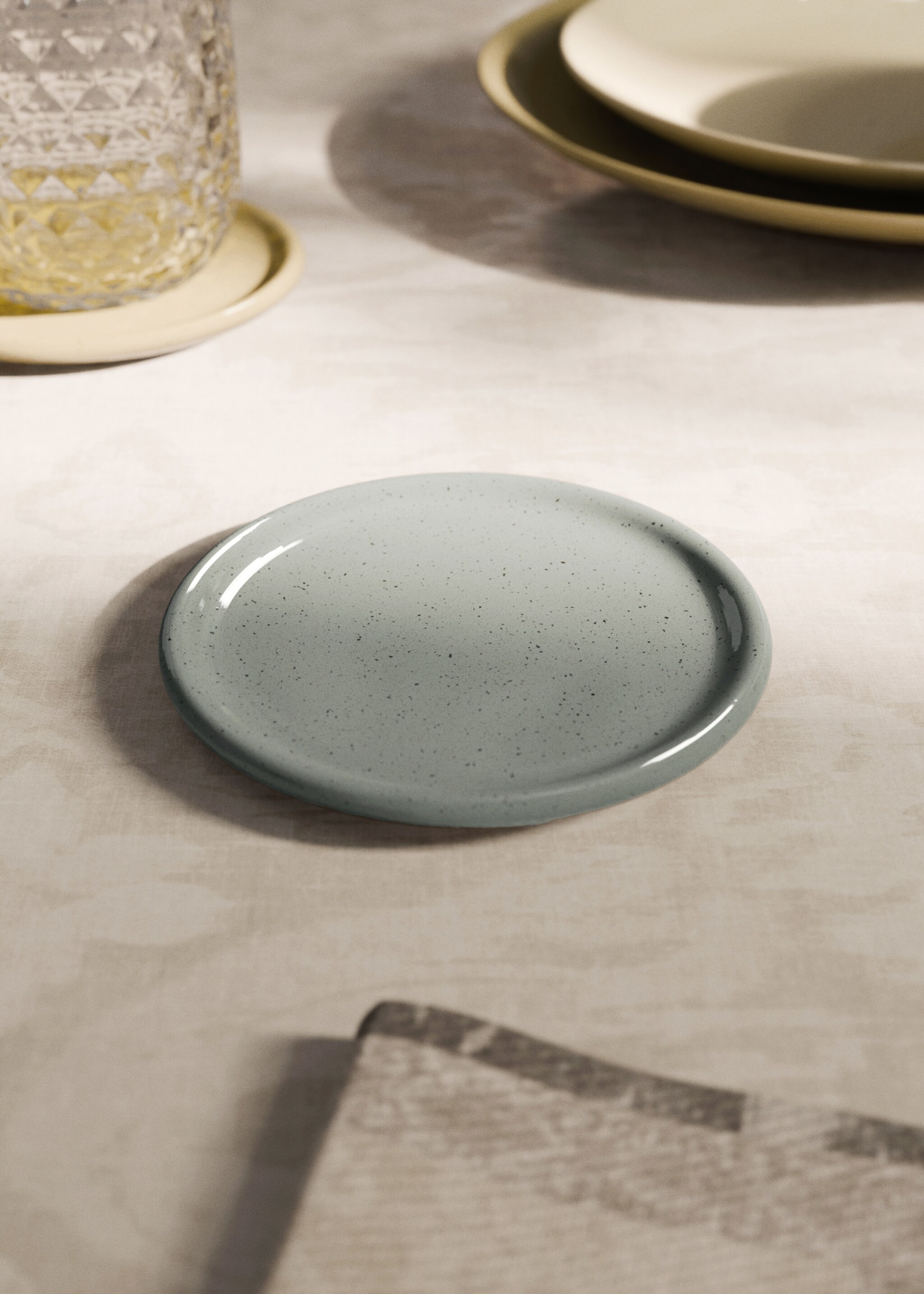 Stoneware coasters with spots - General plane, Dark Grey. Ref: 17022040-00.