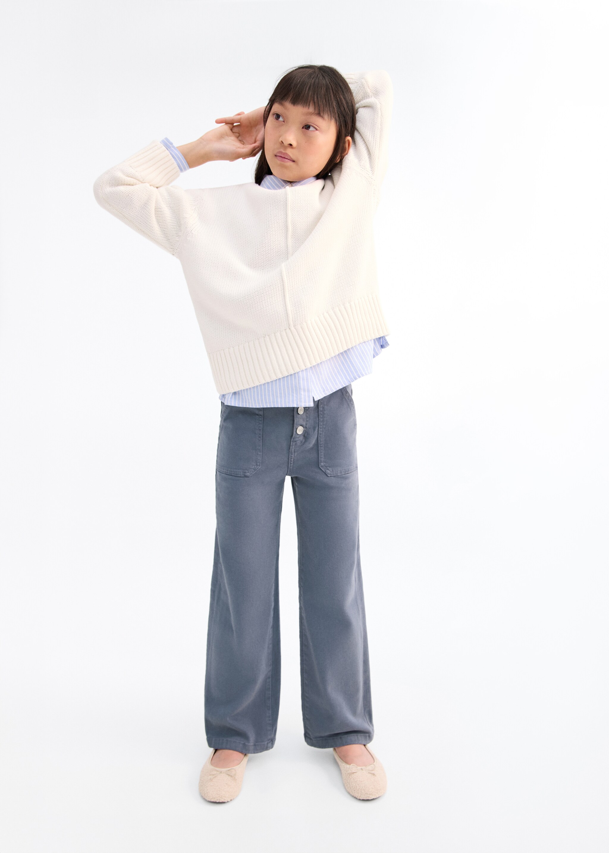 Culotte jeans with pockets - General plane