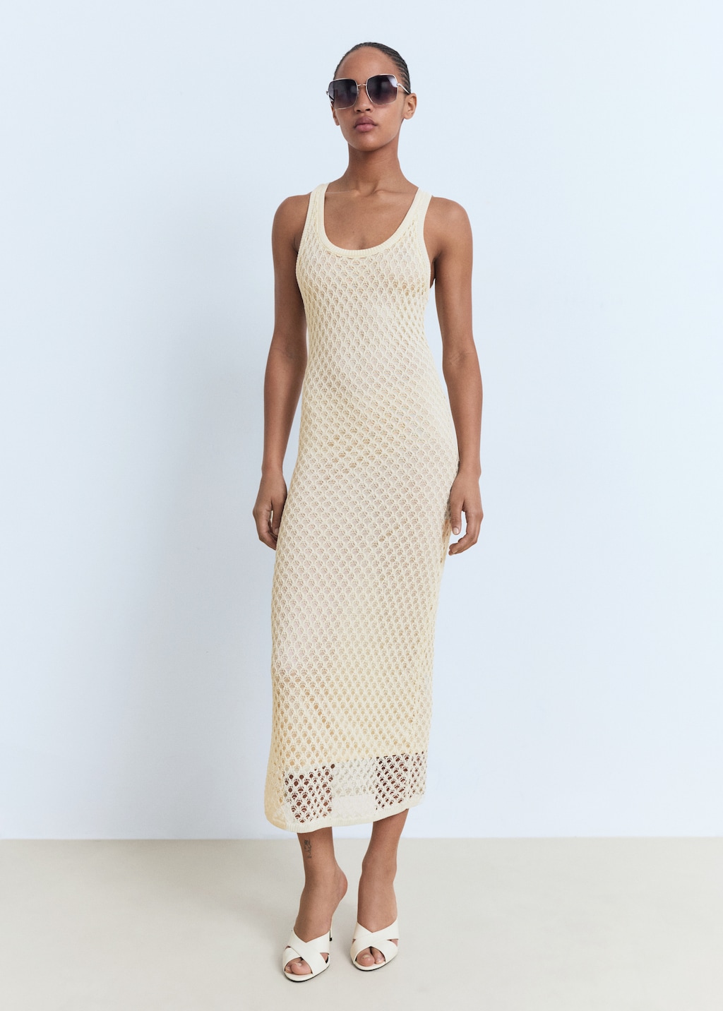 Mango Crochet long dress