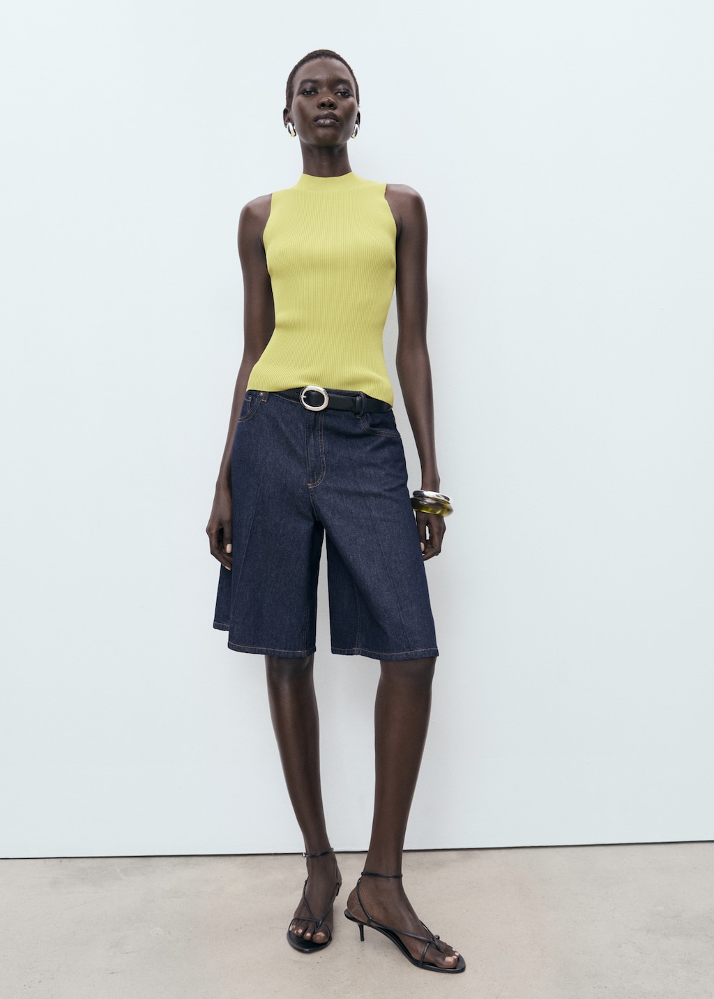 Mango Ribbed knit top