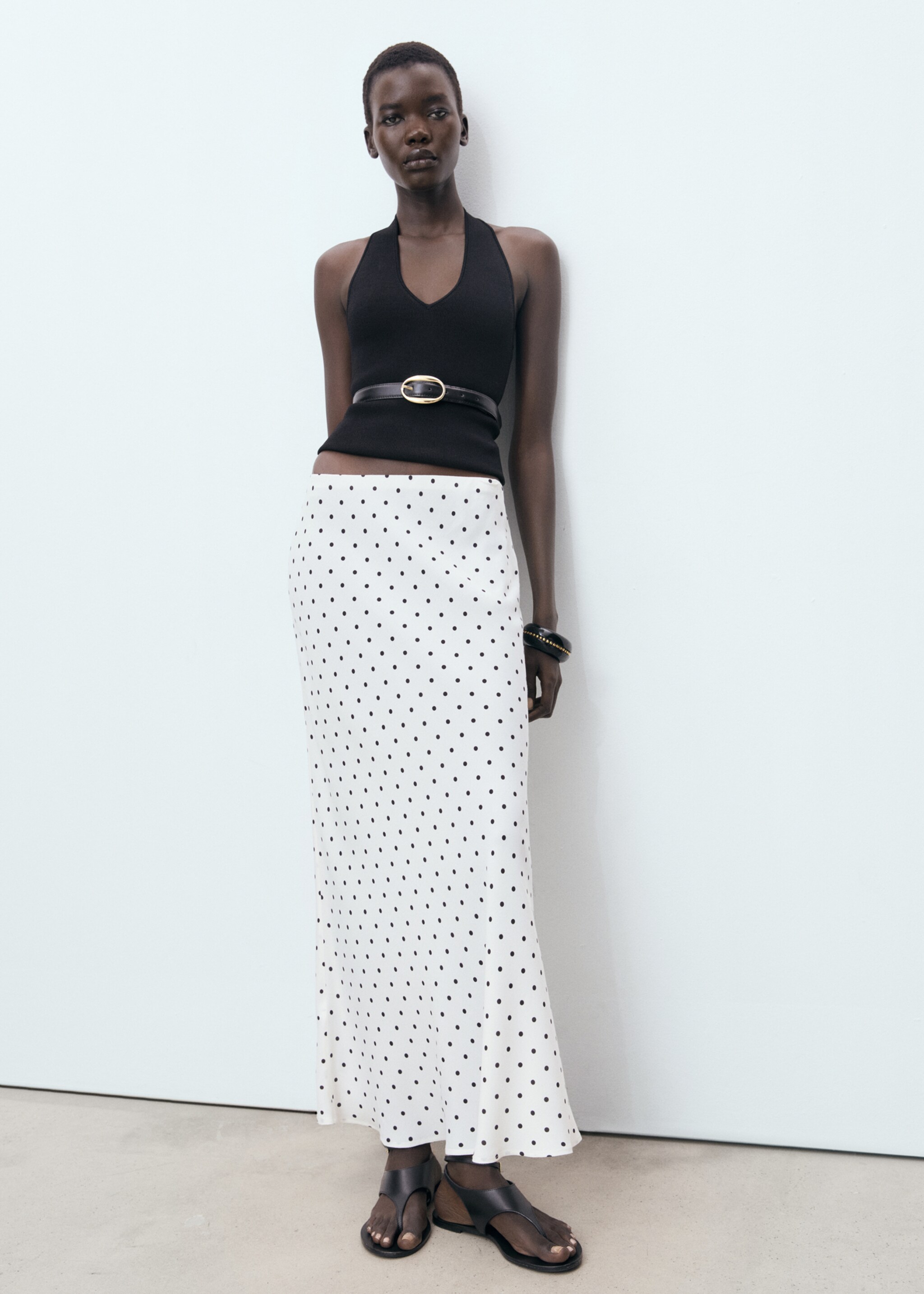 Long polka dot skirt - General plane