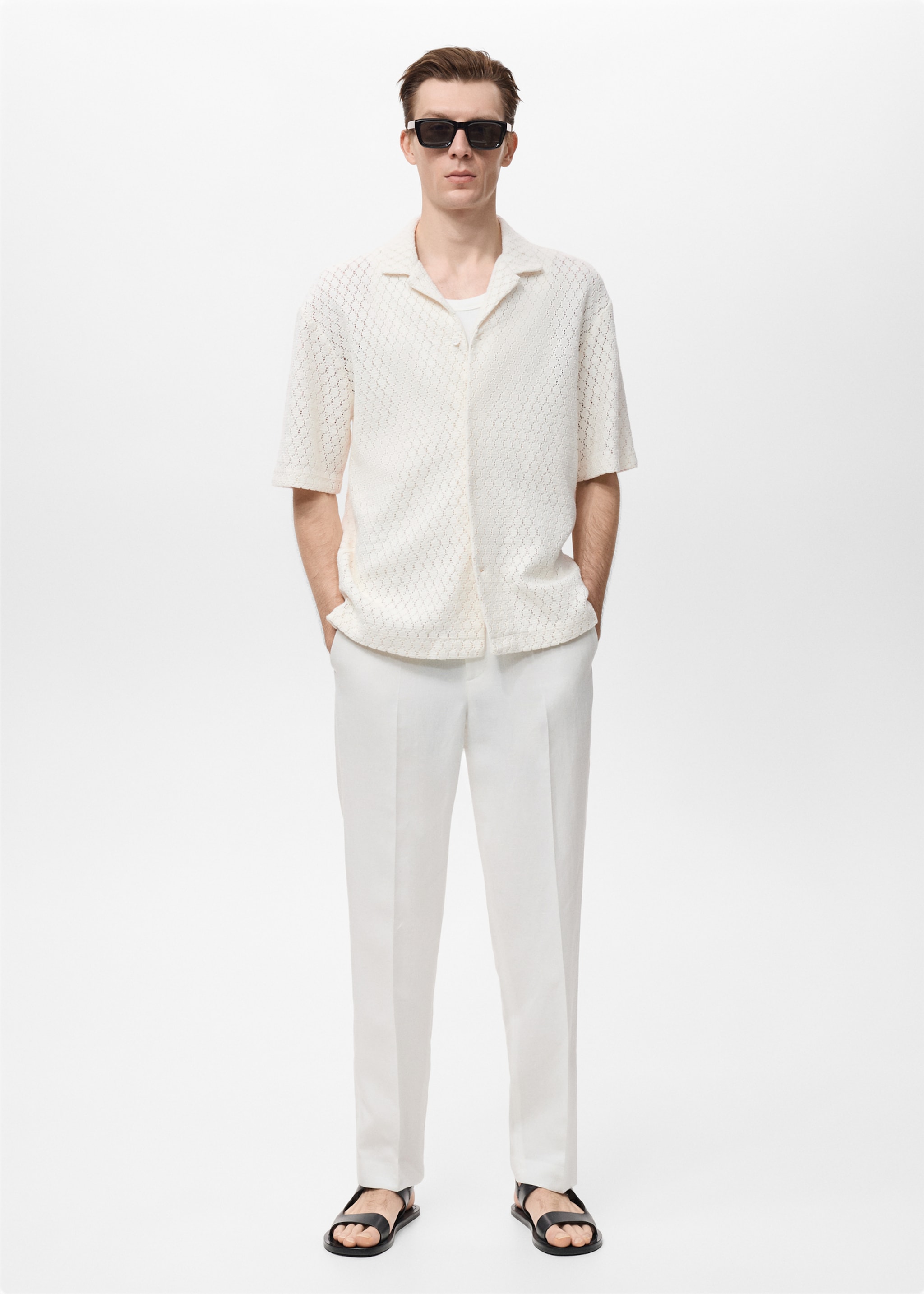 Chemise coton détails ajourés - Plan général