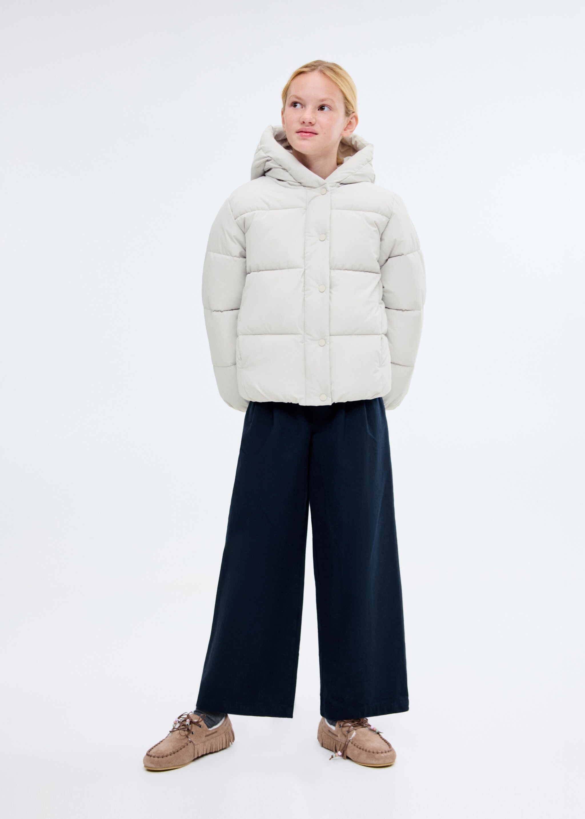 Hooded liner quilted coat - General plane, Grey. Ref: 17023275-00.