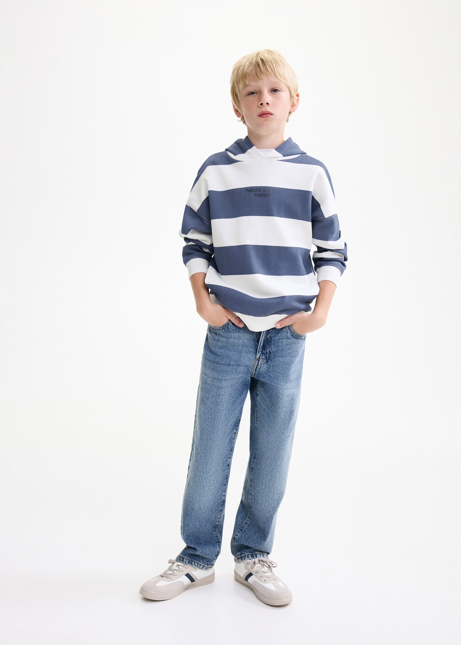 Striped hooded sweatshirt - General plane