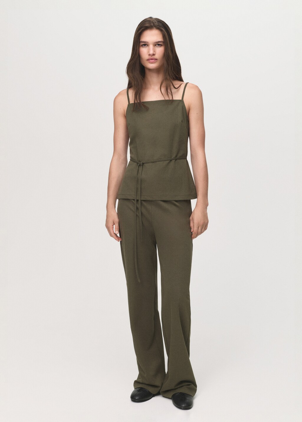 Straight-fit pants with elastic waist - image 2