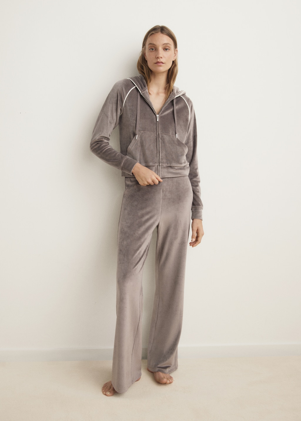 Soft-touch velour pants