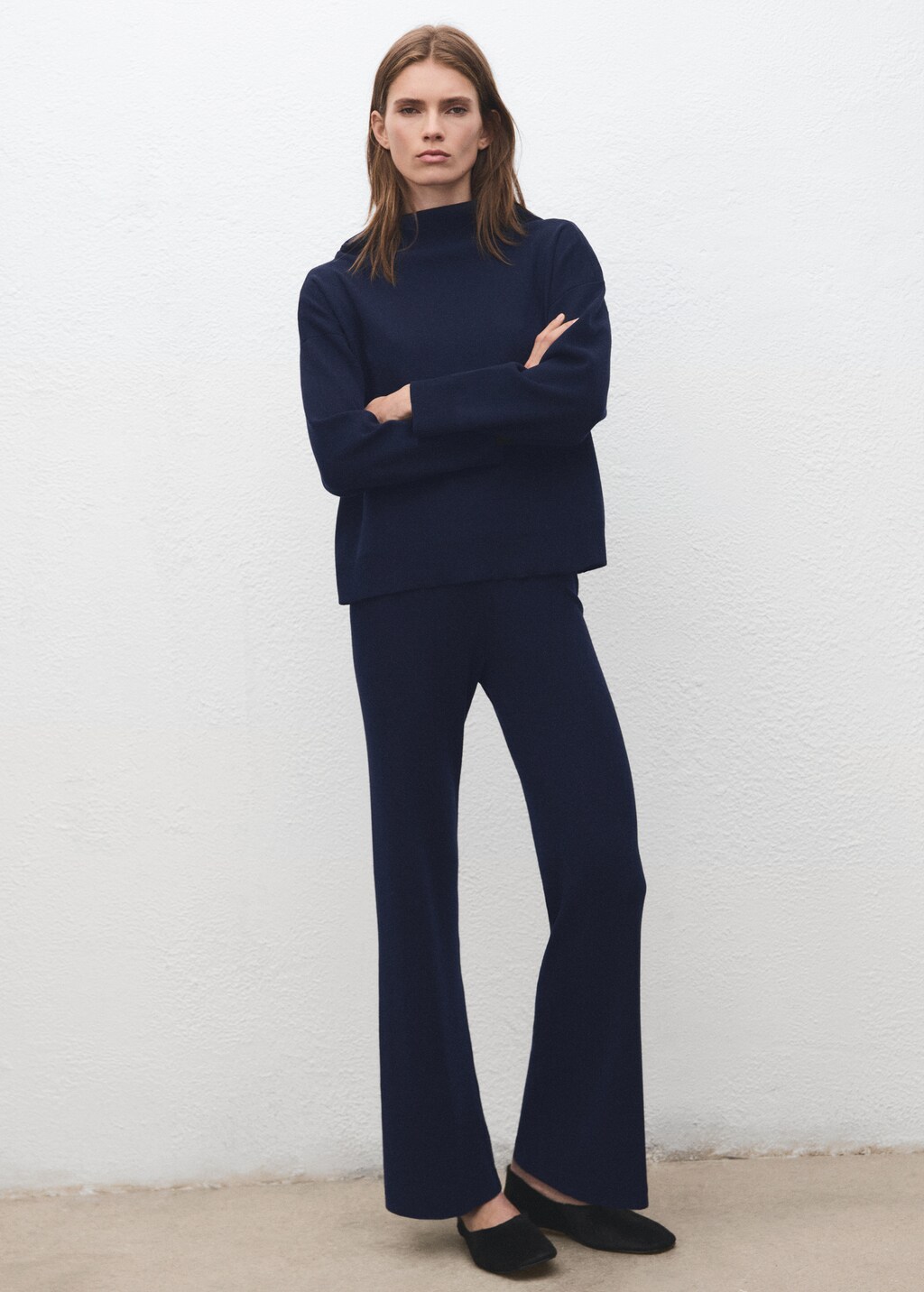 Ruched turtleneck sweater