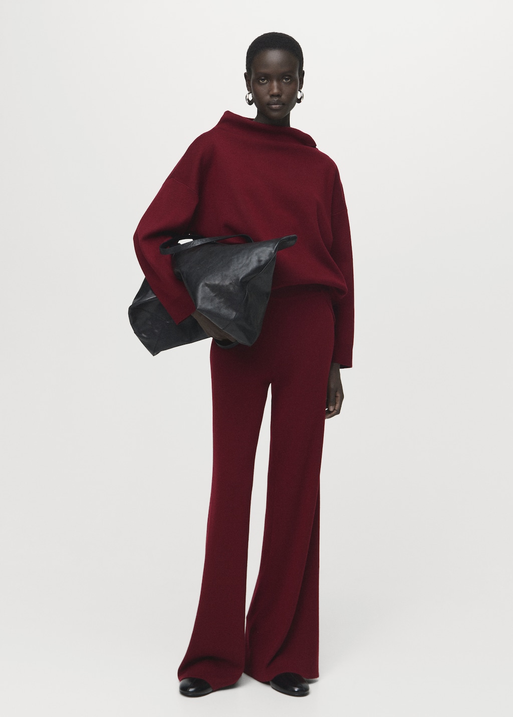 Mango Ruched turtleneck sweater