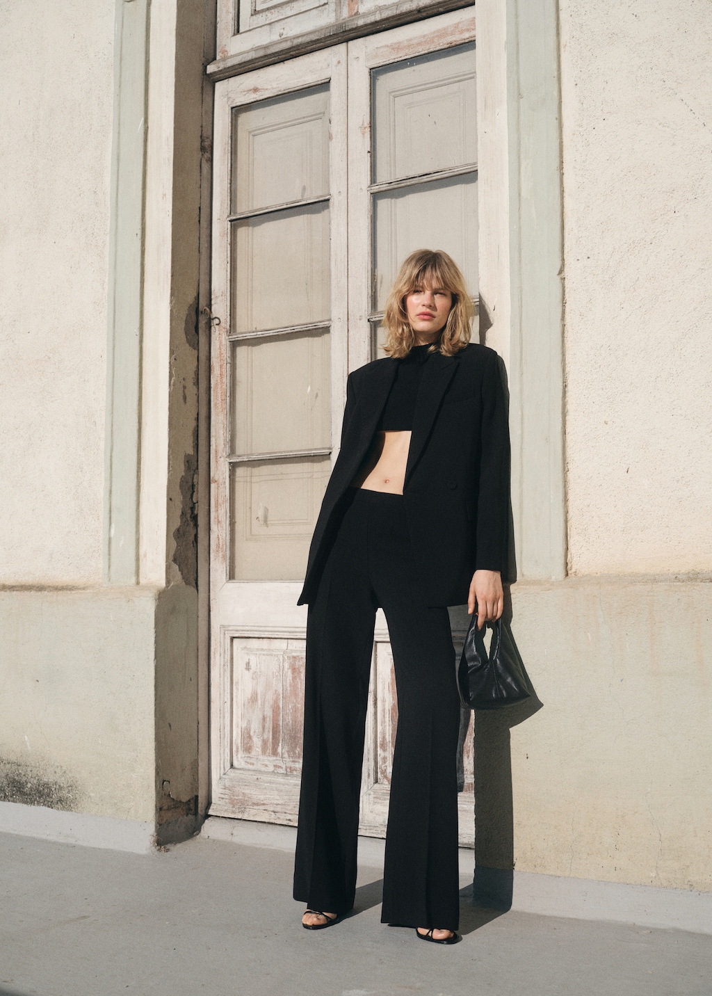 Straight mid-rise suit pants