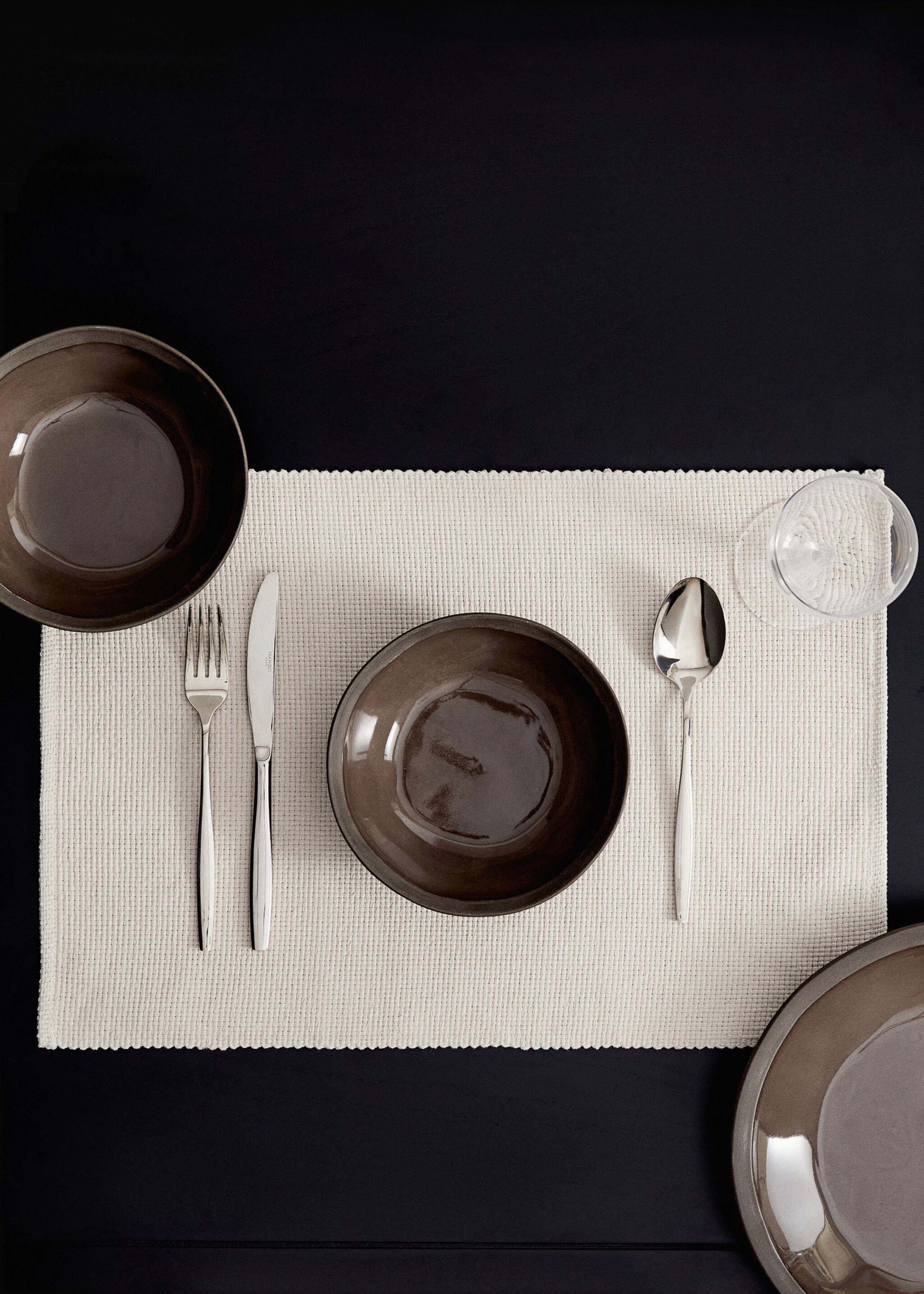 Cotton placemat made from piqué-textured cotton fabric - General plane, Off White. Ref: 17024126-00.