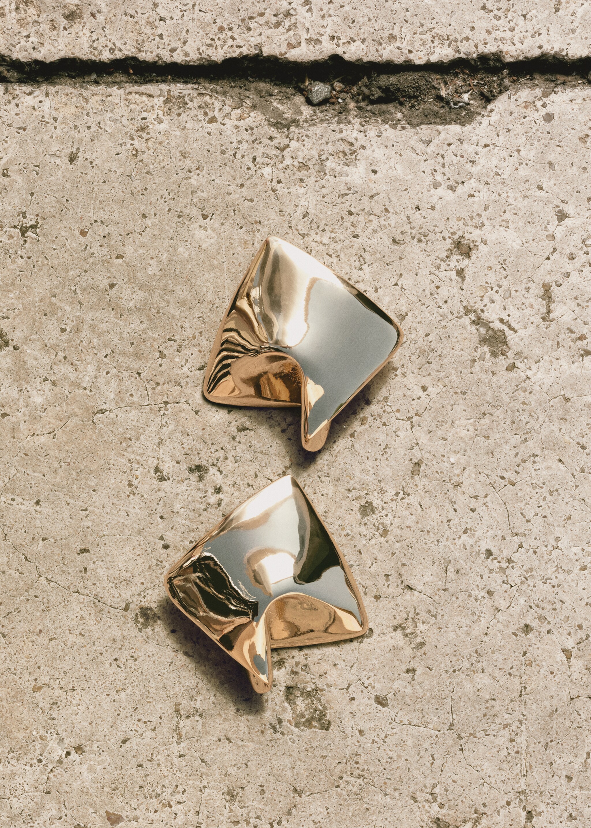 Irregular metal earrings - General plane