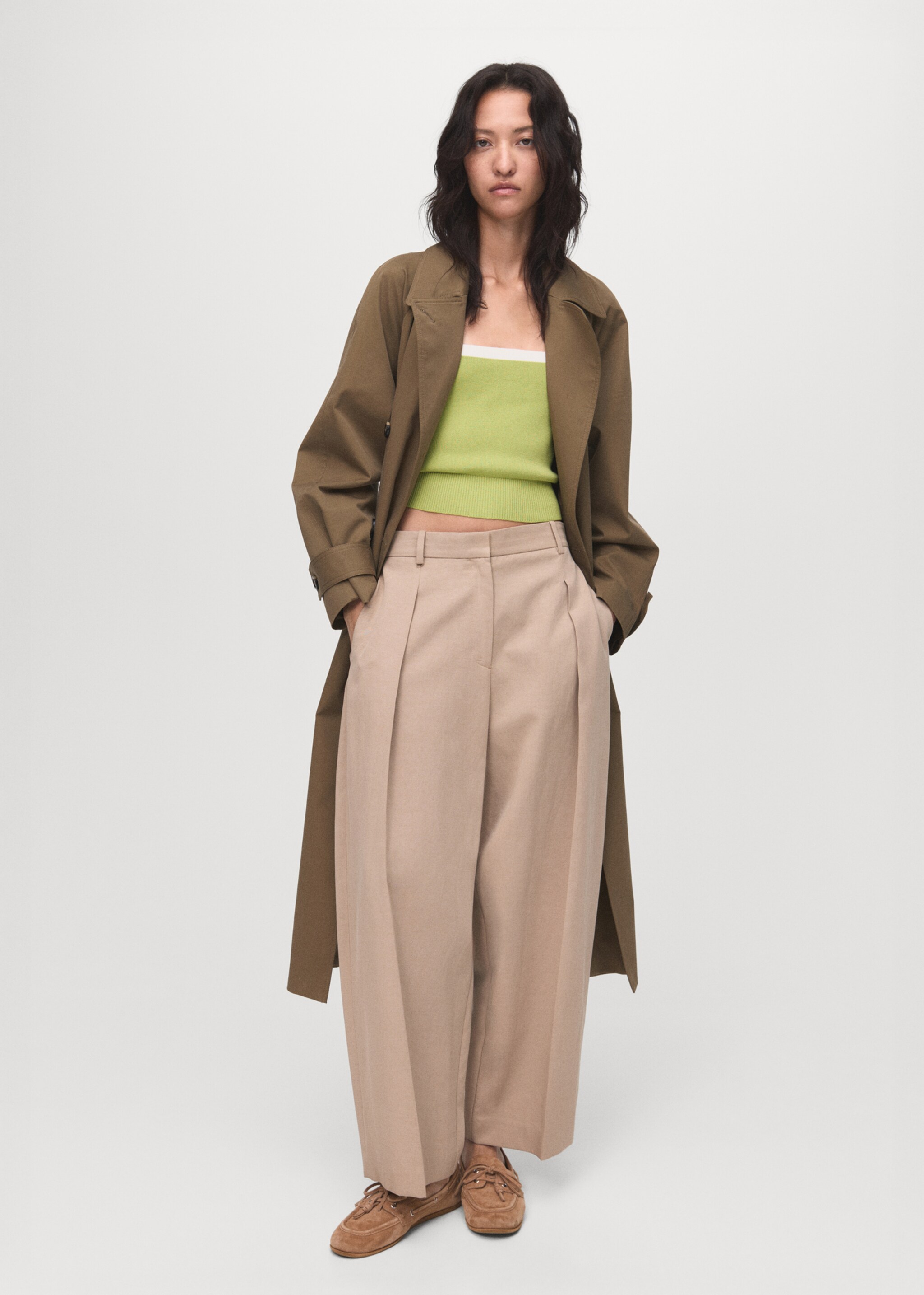 Knitted top with crossed back - General plane, Pastel Green. Ref: 17024145-00.